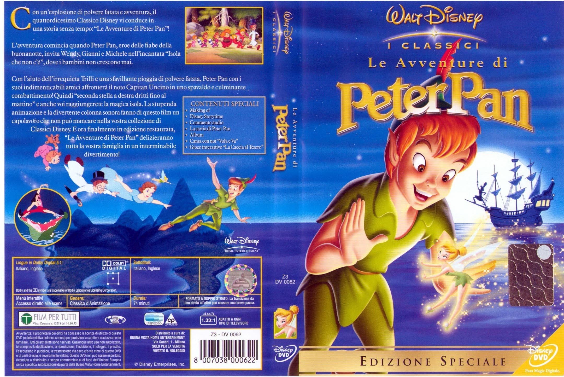 Le avventure di Peter Pan, Walt Disney, Copertina VHS, Peter Pan, wallpaper Windows 11