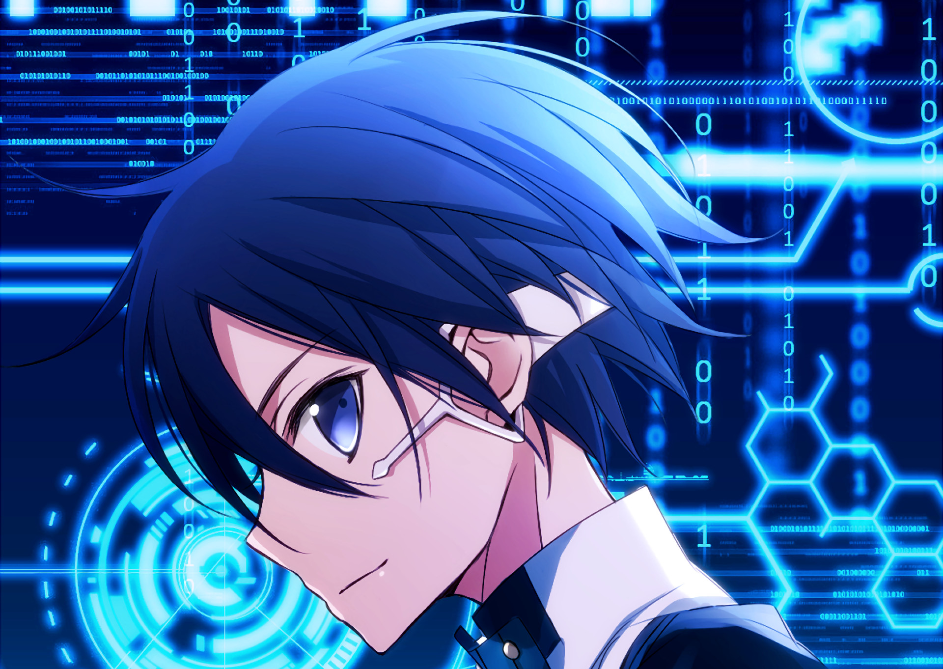 Kirito, Sword Art Online, Ologramma, Blu, Full HD, sfondo Windows 11