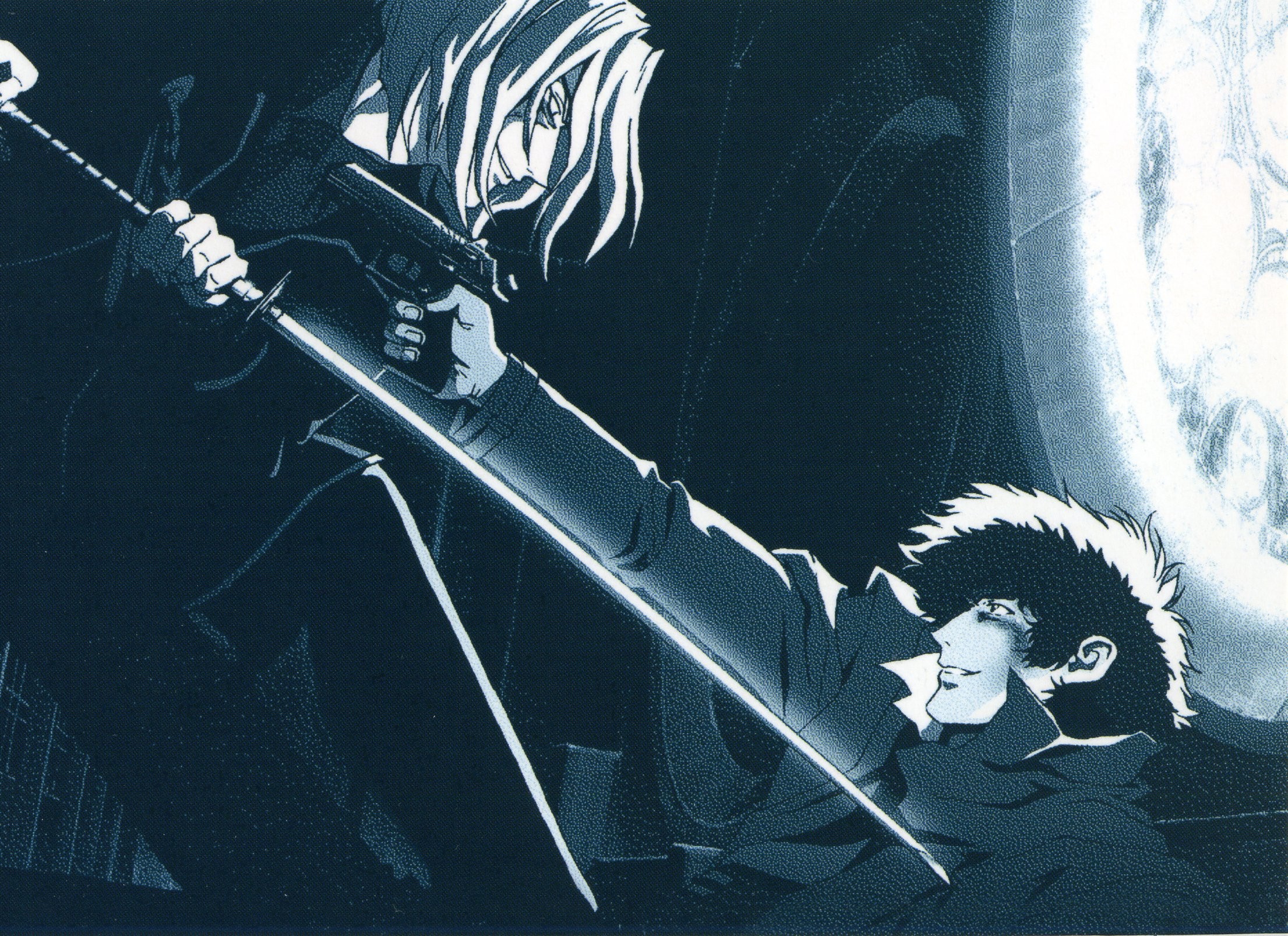 Vicious, Spike Spiegel, Cowboy Bebop, Katana, Blu, Full HD, sfondo per PC e portatile