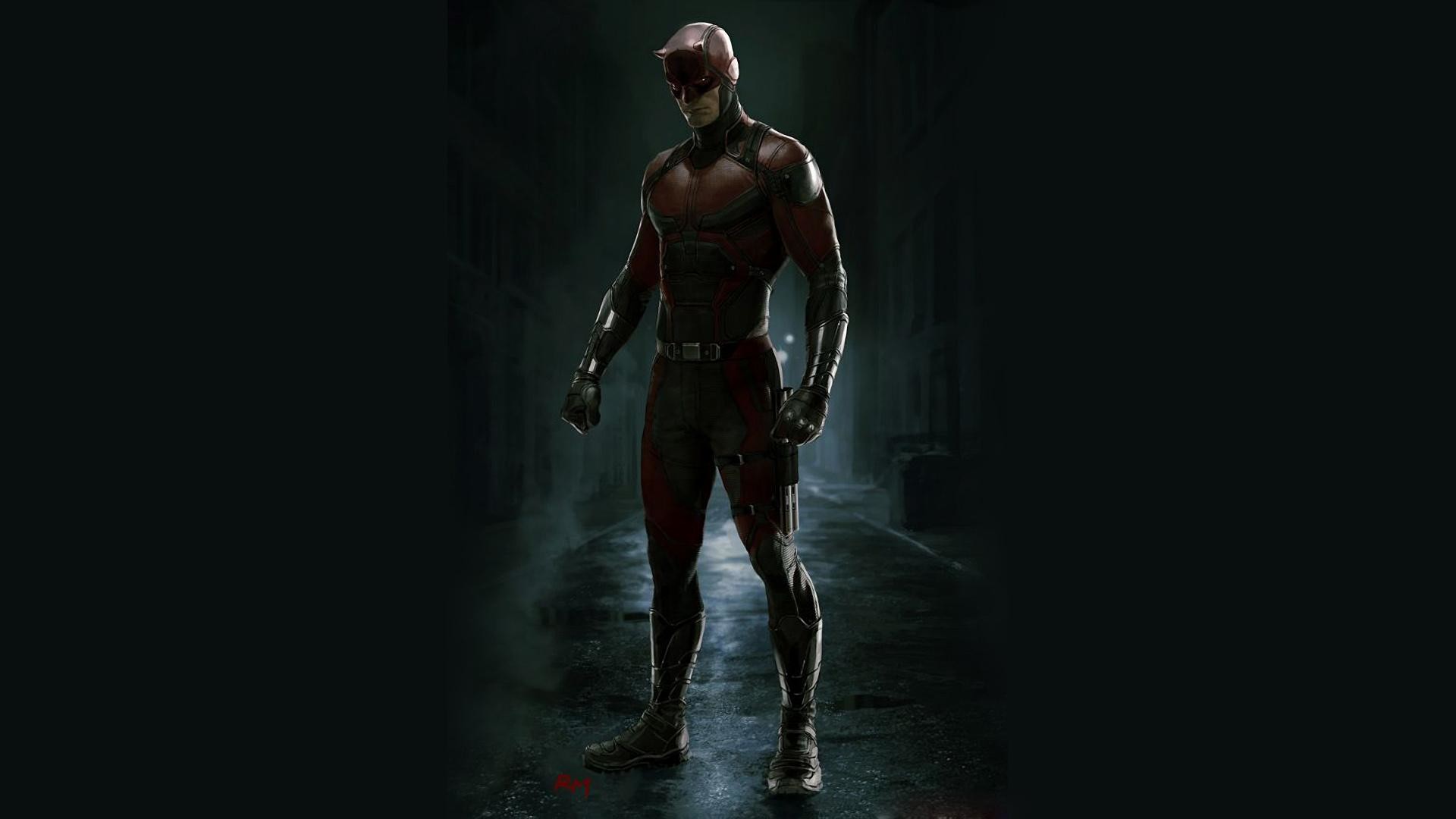 Daredevil, Charlie Cox, Vicolo, Pioggia, 1920x1080, immagine di sfondo