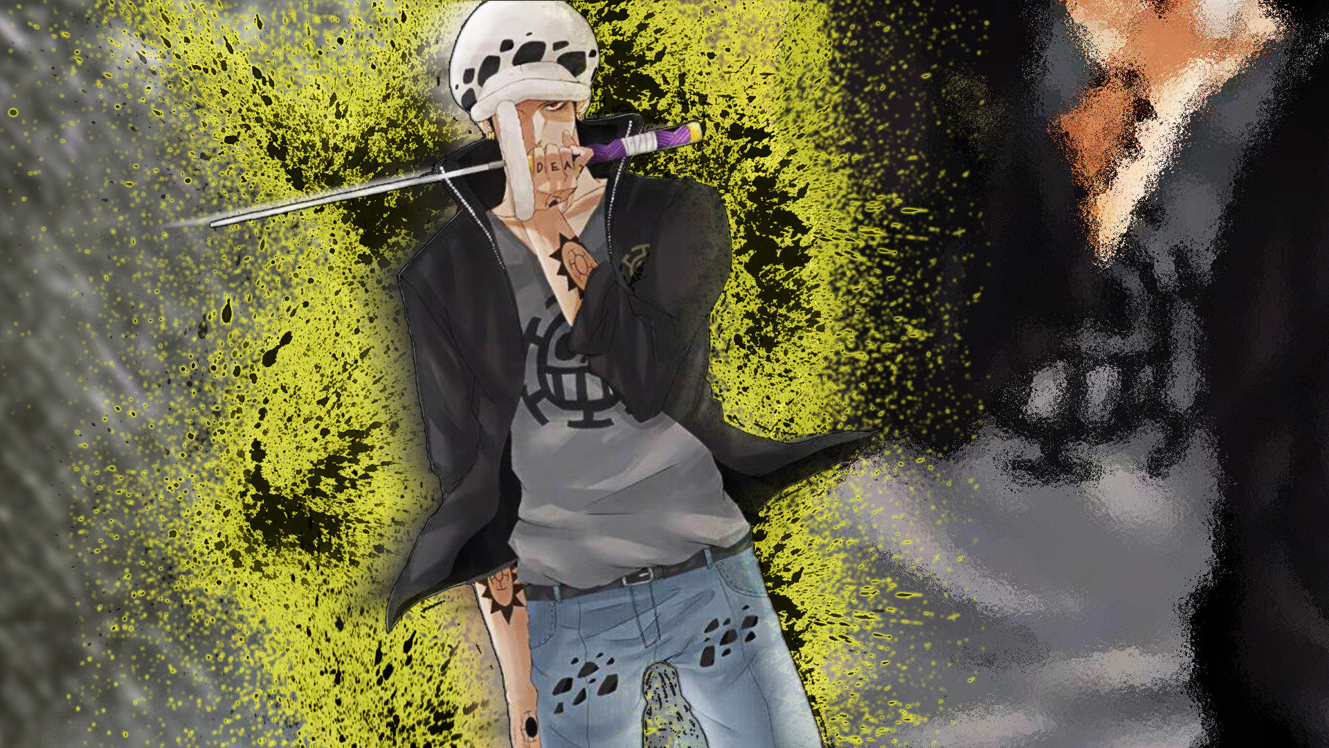 Trafalgar Law, One Piece, Kikoku, Giallo, 1920x1080, sfondo per PC