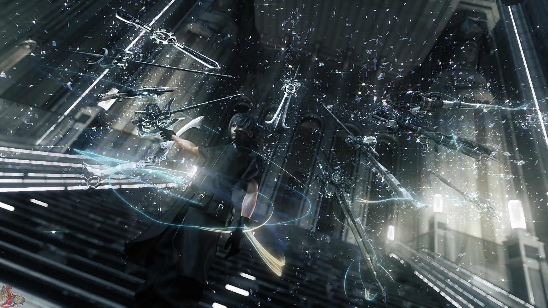 Noctis Lucis Caelum, Final Fantasy XV, Armiger, Spade luminose, 1920x1080, wallpaper desktop