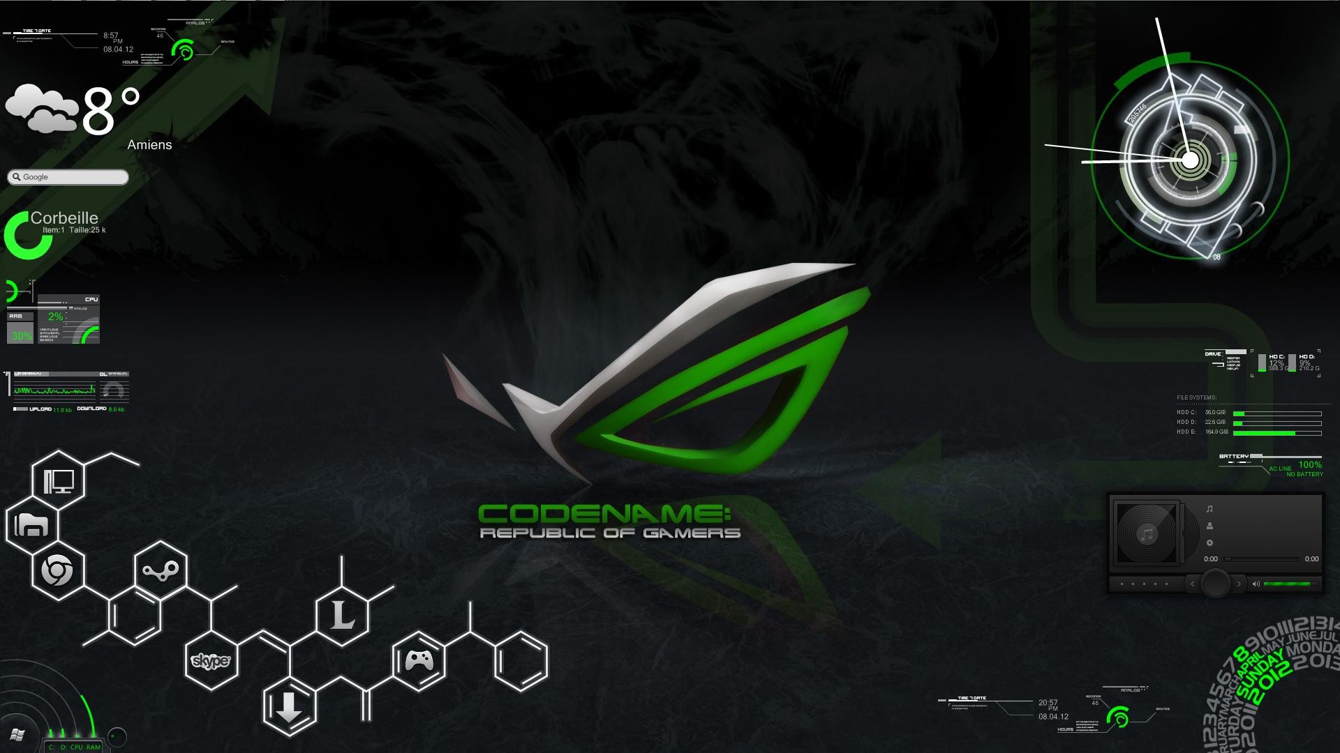ASUS ROG, Codename, Desktop, Verde, 16:9 Full HD, sfondo widescreen