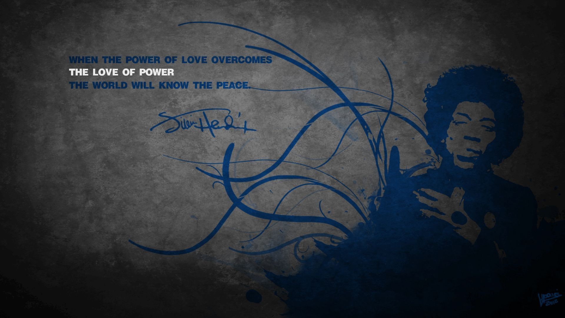 Jimi Hendrix, Citazione, Autografo, Blu, Full HD, sfondo per PC
