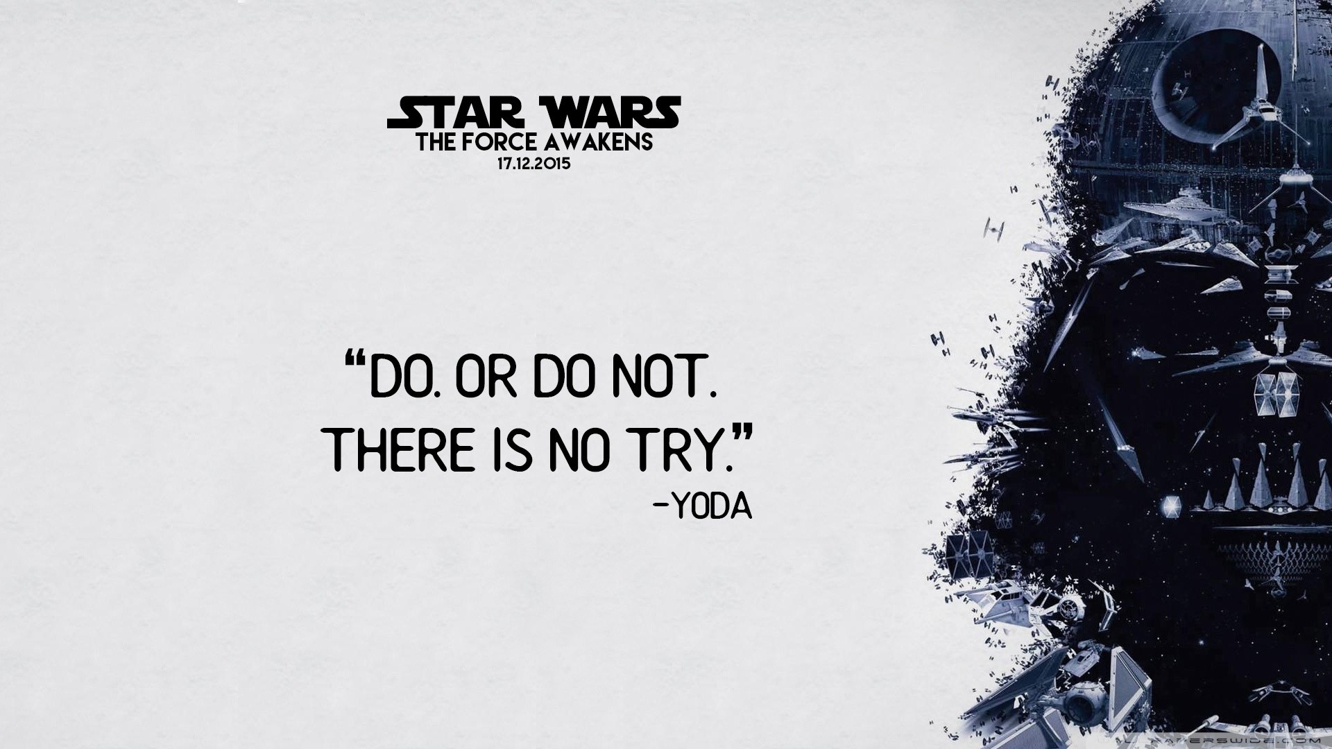 Darth Vader, Yoda, Il risveglio della Forza, Morte Nera, Citazione, Sfondo bianco, wallpaper desktop