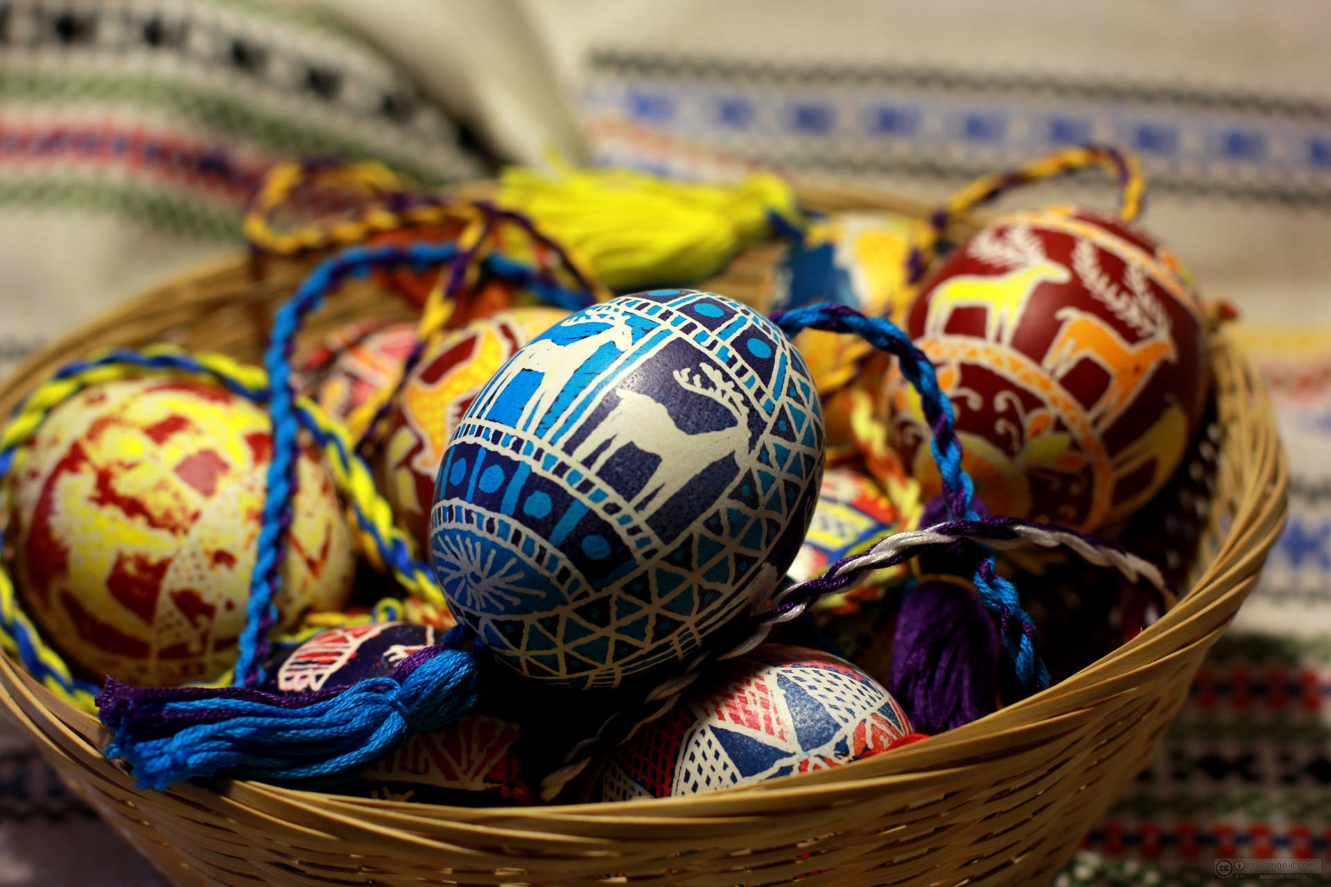 Pysanka, Uova decorate, Cestino, Arte popolare, Full HD, sfondo per PC e portatile