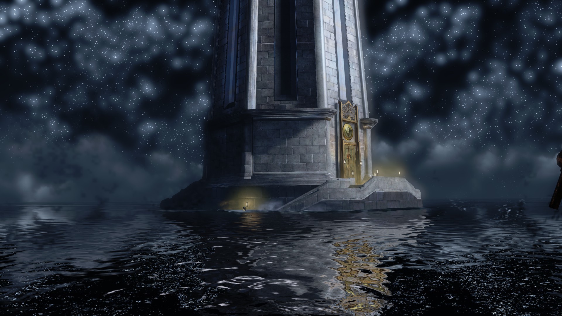 Faro, BioShock, Notte, Mare, Pioggia, 1920x1080, sfondo per PC