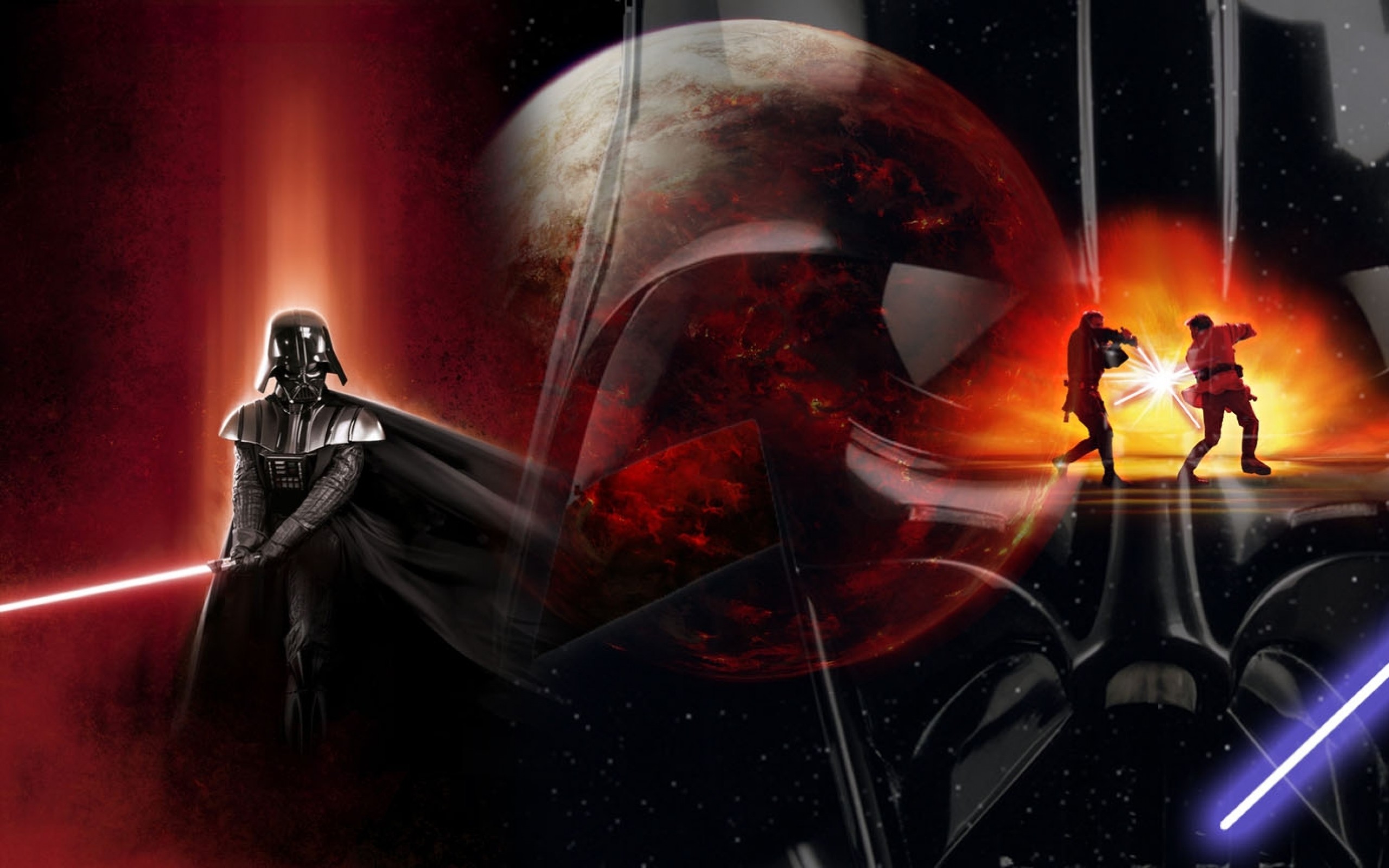 Darth Vader, Duello su Mustafar, Anakin Skywalker, Star Wars, Morte Nera, sfondo widescreen 2K