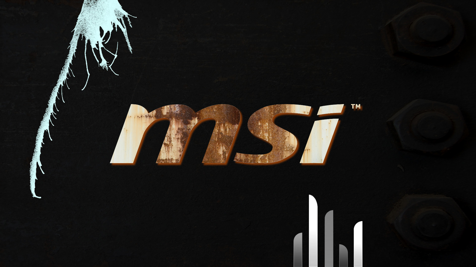 MSI, Logo MSI, Dorato, Sfondo scuro, Full HD, wallpaper per PC