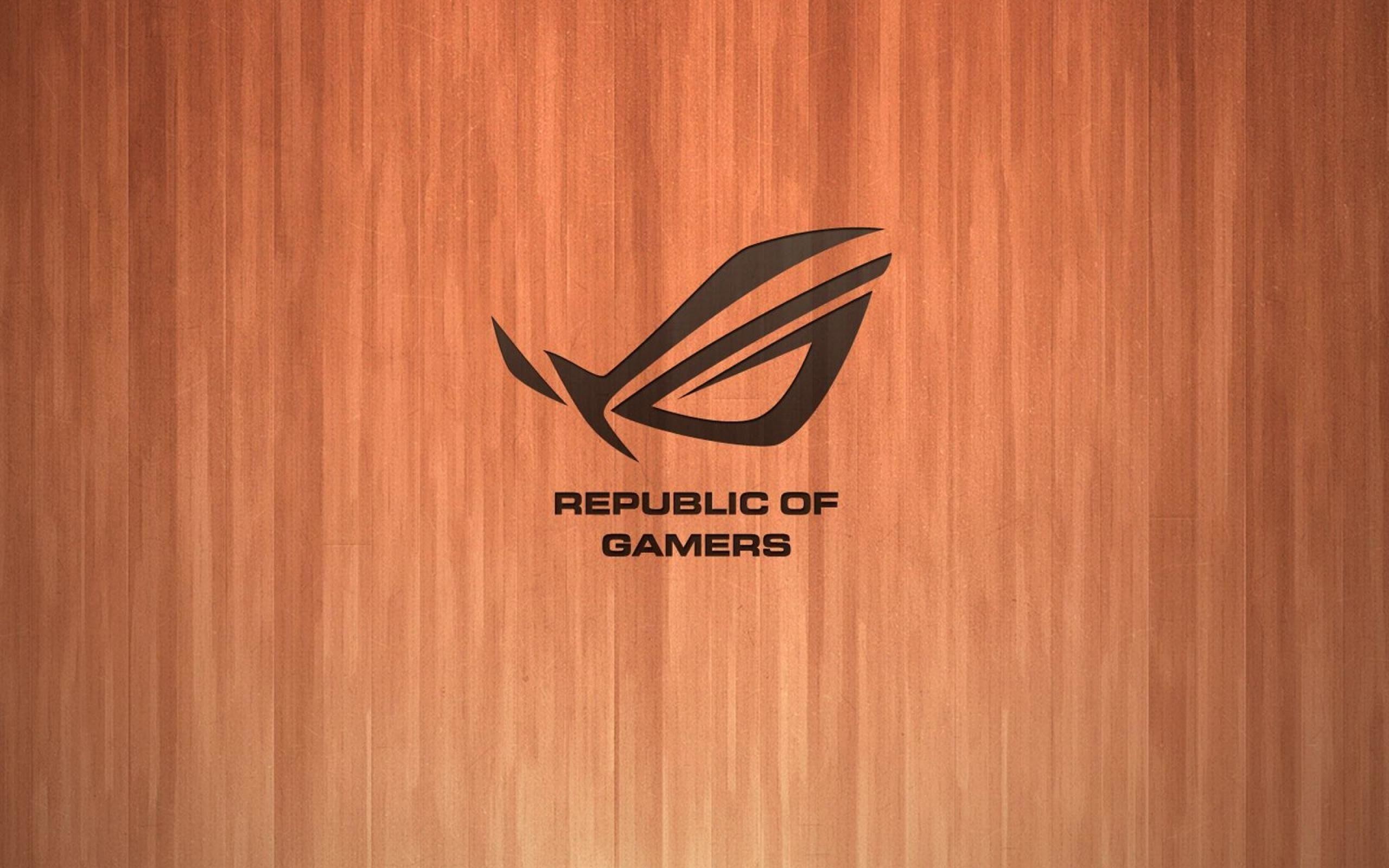 Logo ROG, Republic of Gamers, Asus, Legno, 2K 1600p, sfondo desktop