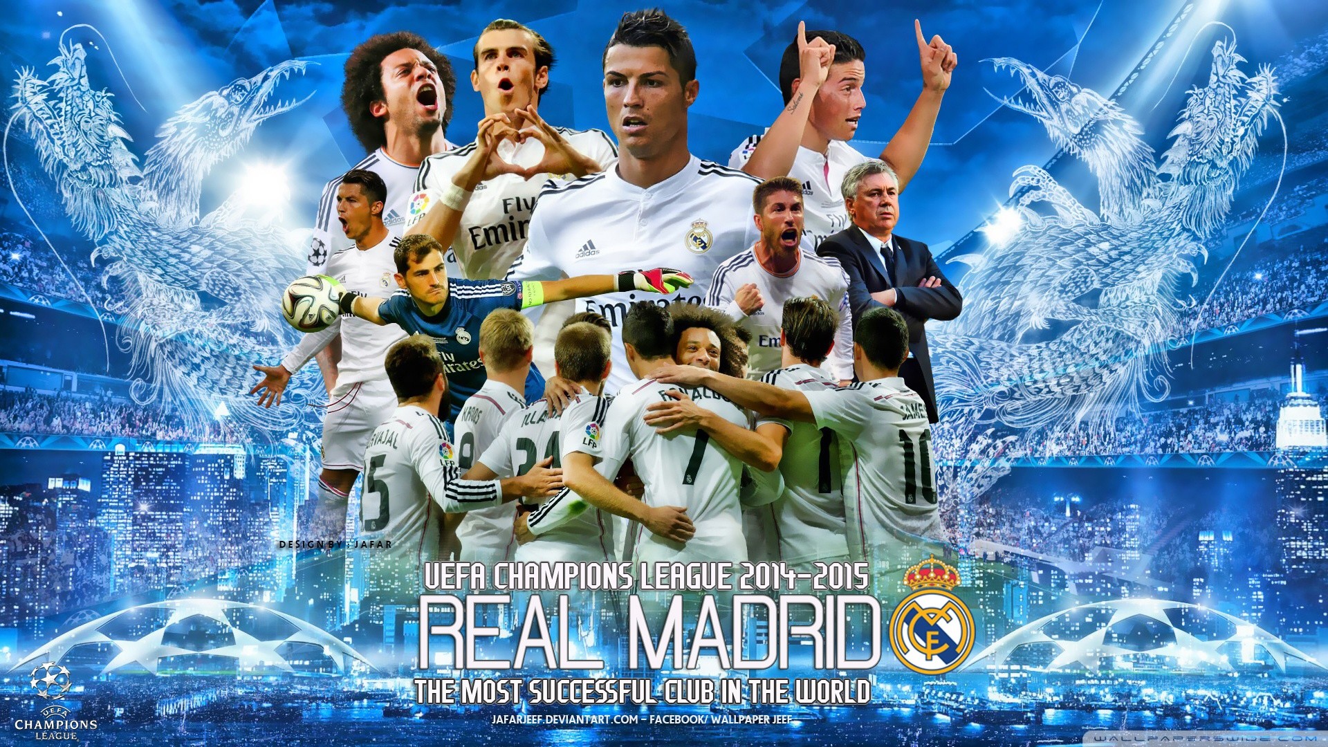 Real Madrid, UEFA Champions League 2014-2015, Cristiano Ronaldo, Gareth Bale, Sergio Ramos, wallpaper Full HD