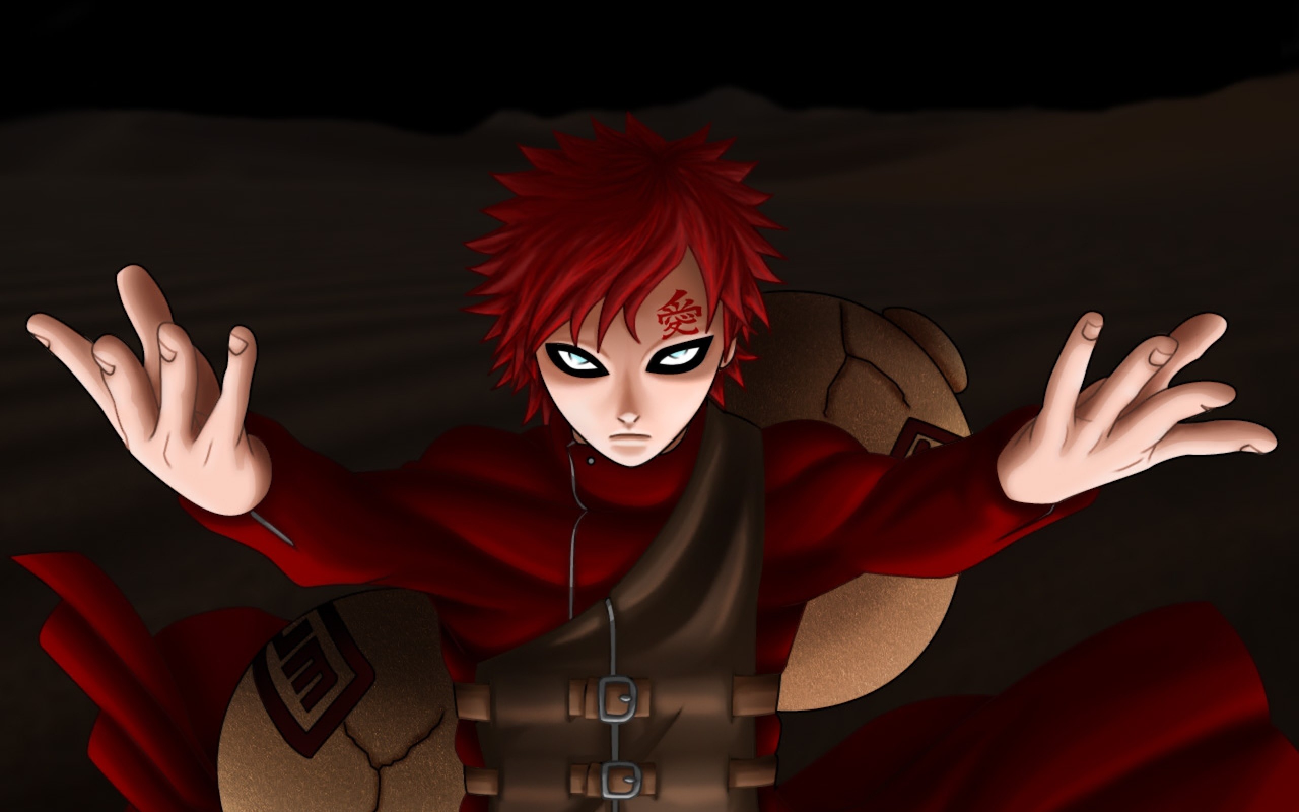 Gaara, Naruto, Sabbia, Rosso, 2K, sfondo per portatile