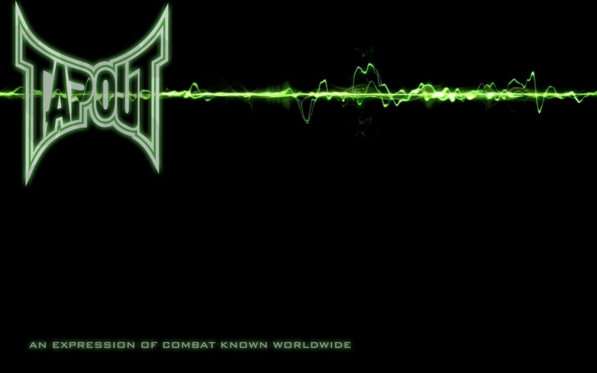 Tapout, Logo, Onda verde, Sfondo nero, Full HD, wallpaper per computer