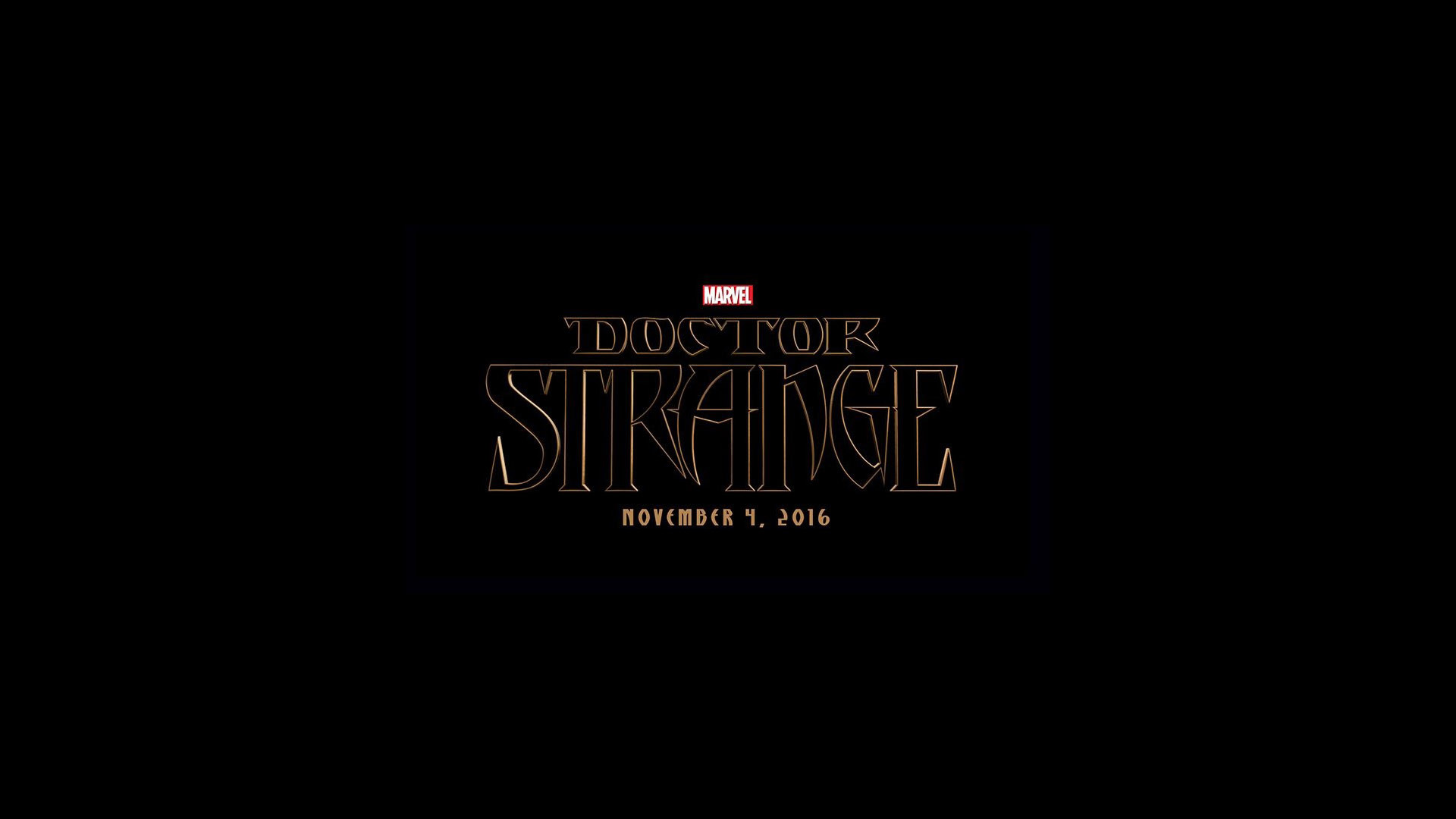 Doctor Strange, Marvel, Logo, Sfondo nero, 16:9 Full HD, wallpaper widescreen