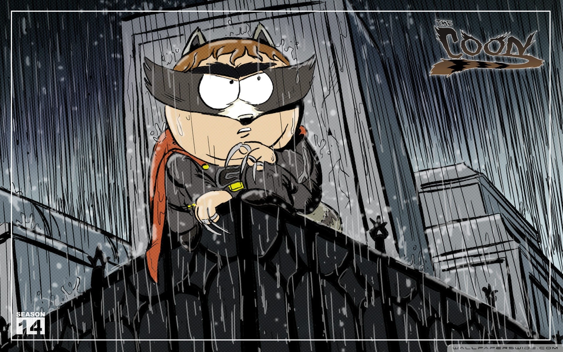 Il Procione, Eric Cartman, South Park, Pioggia, Fumetto, Full HD, sfondo desktop