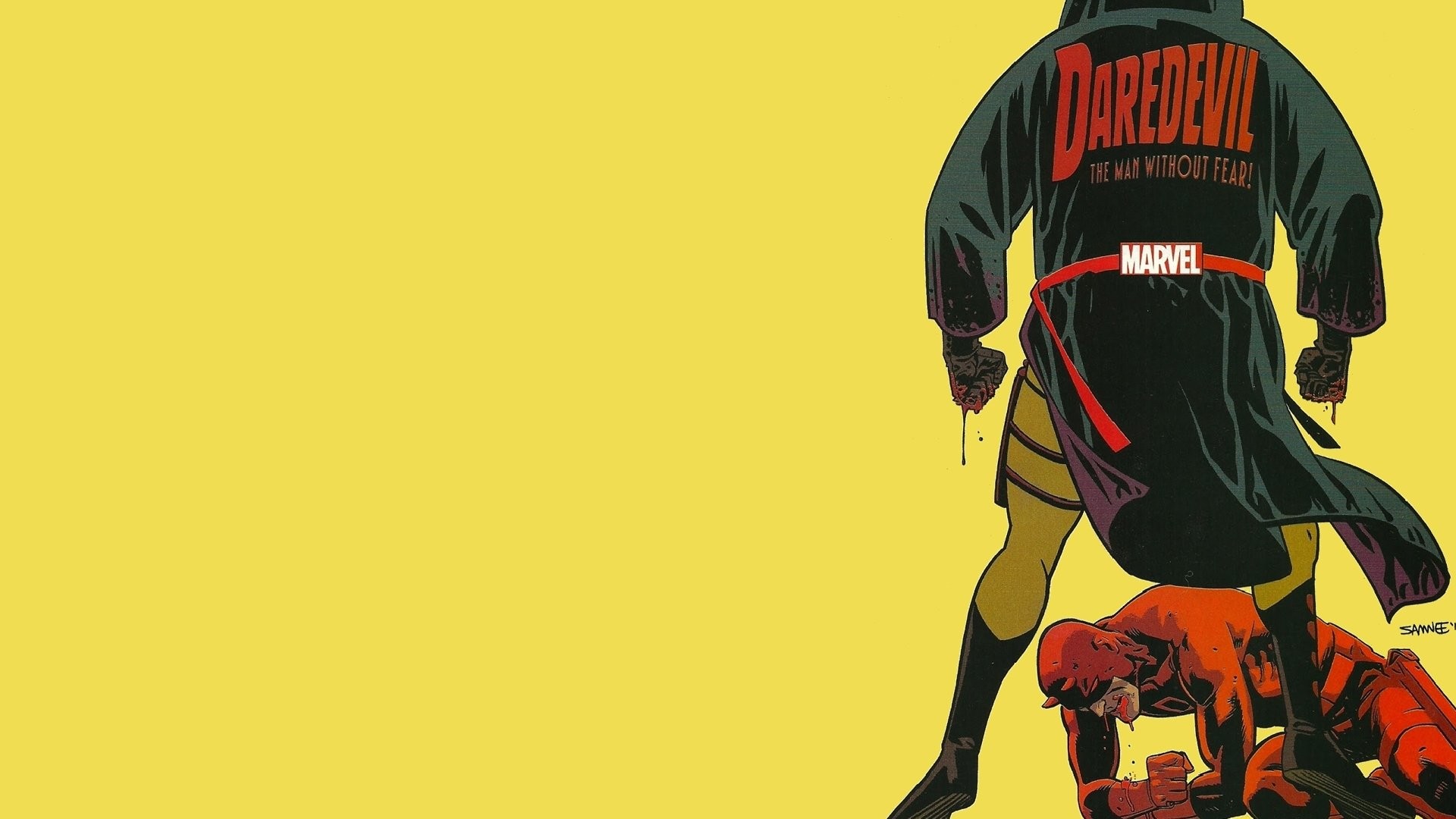 Daredevil, Kingpin, Marvel, Copertina fumetto, Giallo, Full HD, sfondo desktop