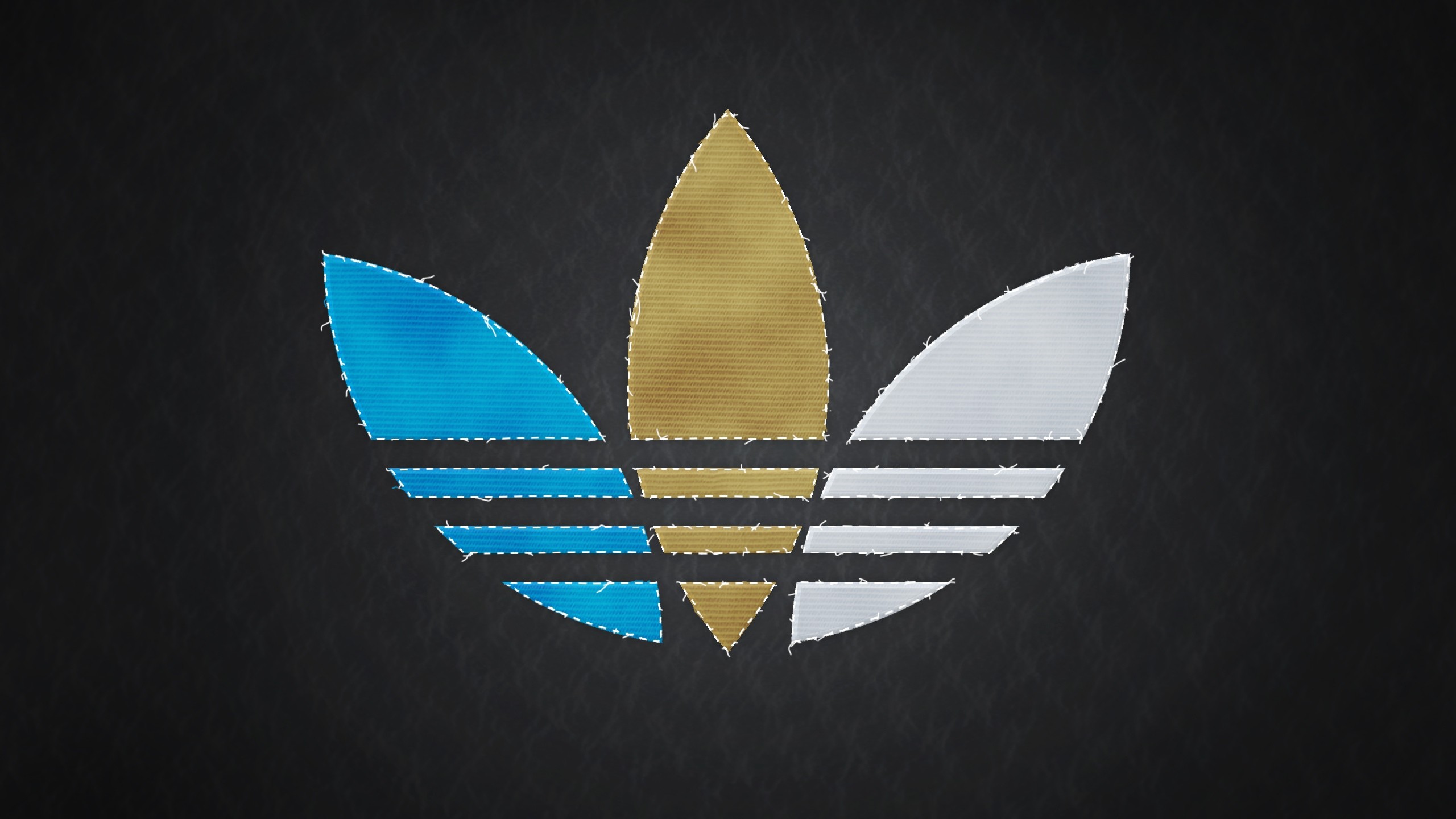 Adidas Originals, Logo trifoglio, Cucito, Texture, 16:9 2K, sfondo widescreen