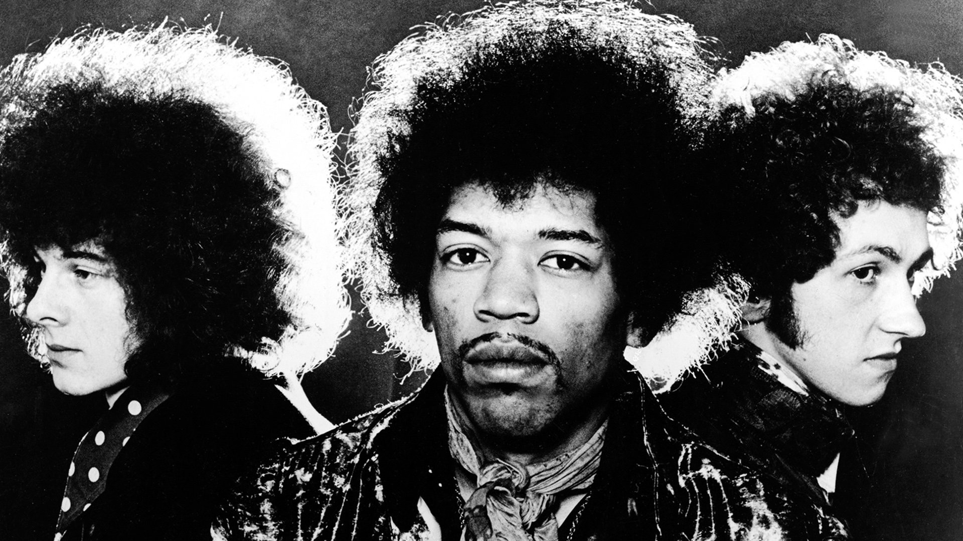 The Jimi Hendrix Experience, Jimi Hendrix, Noel Redding, Mitch Mitchell, Bianco e nero, sfondo desktop