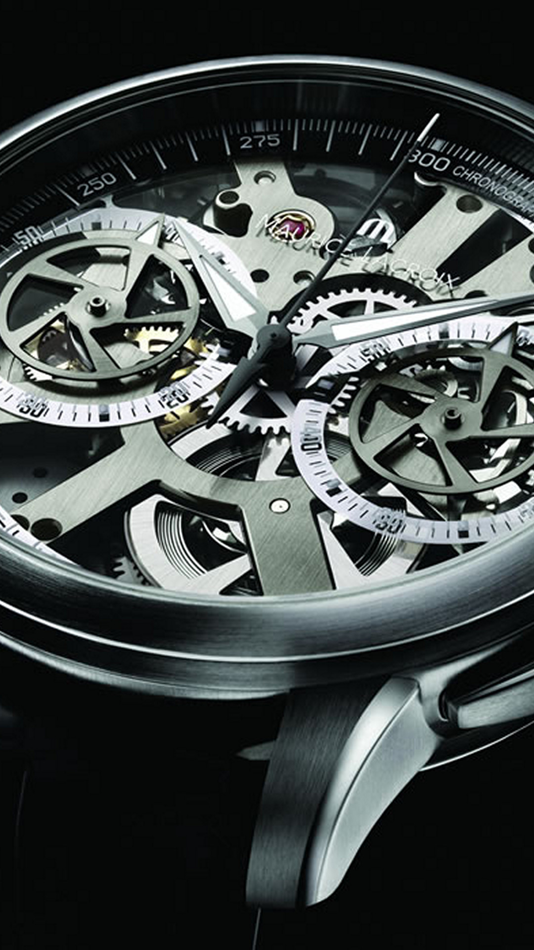 Orologio scheletrato, Meccanismo, Ingranaggi, Primo piano, Bianco e nero, schermata di blocco Galaxy S4