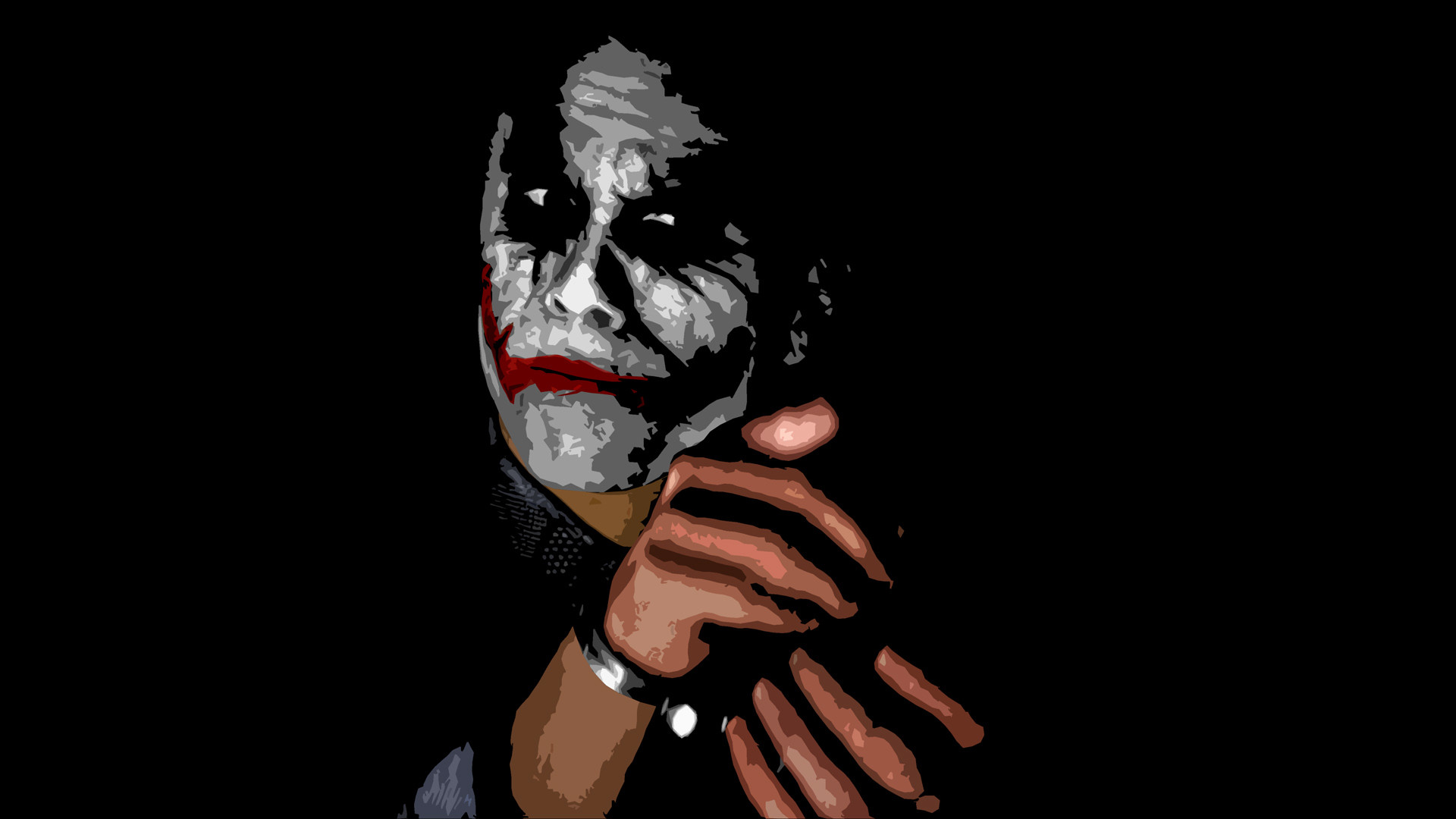 Joker, Heath Ledger, Pop art, Sfondo nero, Full HD, wallpaper desktop