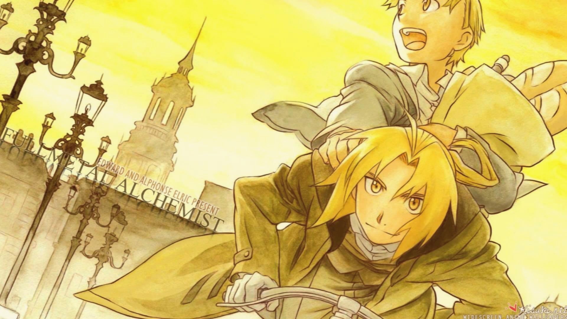 Edward Elric, Alphonse Elric, Fullmetal Alchemist, Giallo, 1920x1080, sfondo per PC