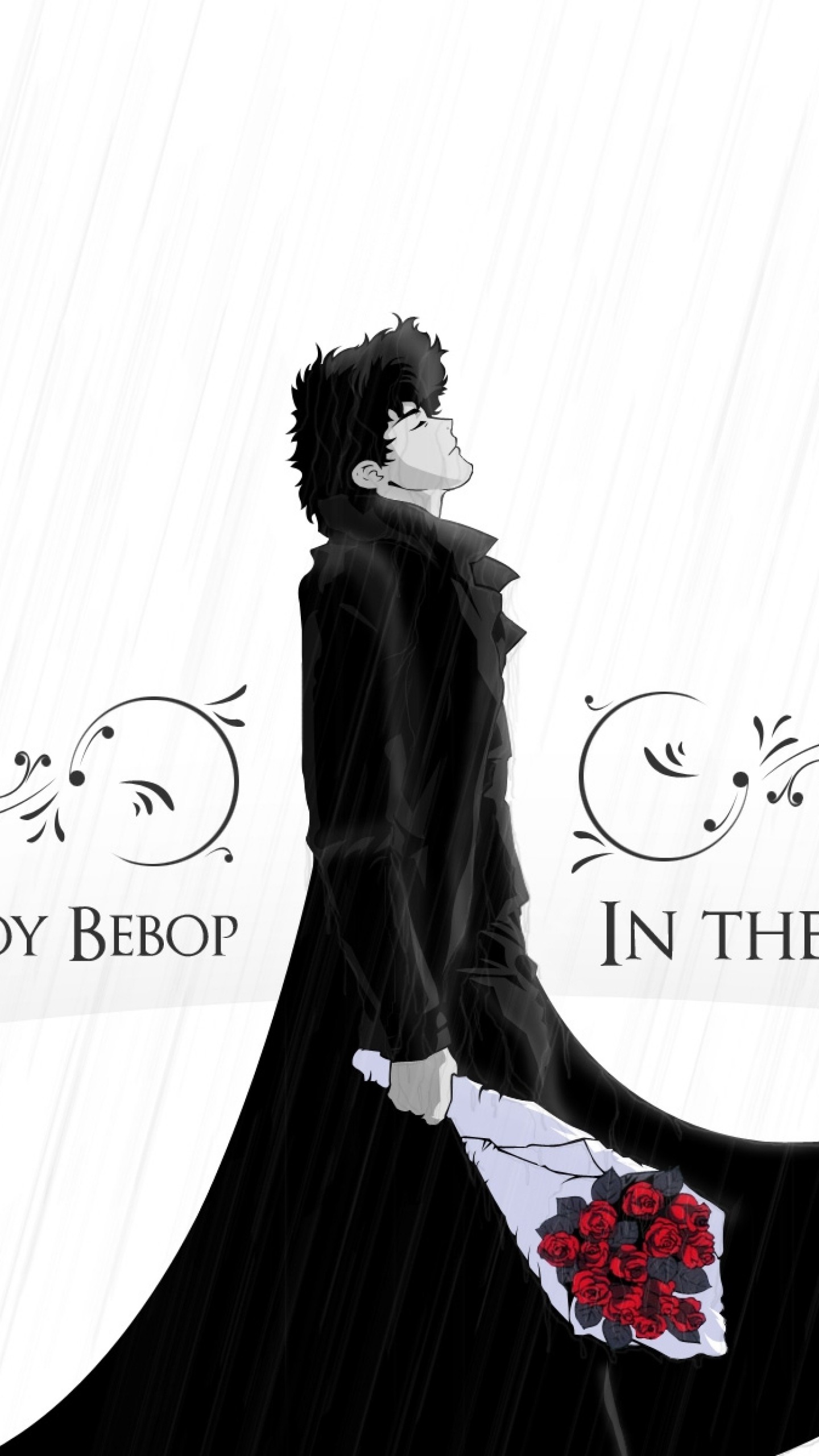 Spike Spiegel, Cowboy Bebop, Rose, Pioggia, QHD+, sfondo verticale per cellulare