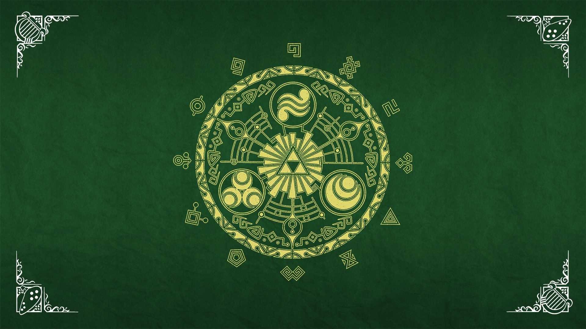 The Legend of Zelda, Triforza, Cerchio magico, Verde, sfondo Android