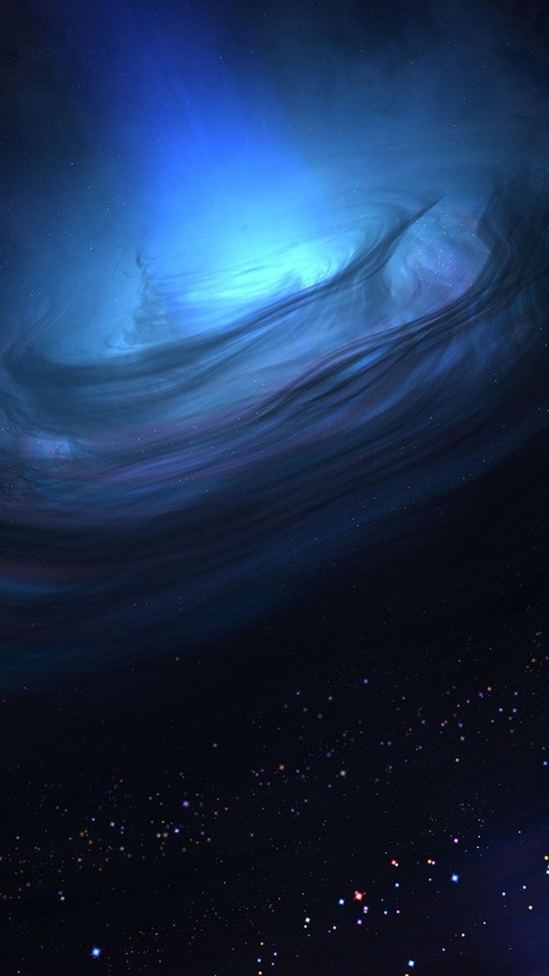 Spazio, Nebulosa blu, Stelle, Full HD, wallpaper per smartphone