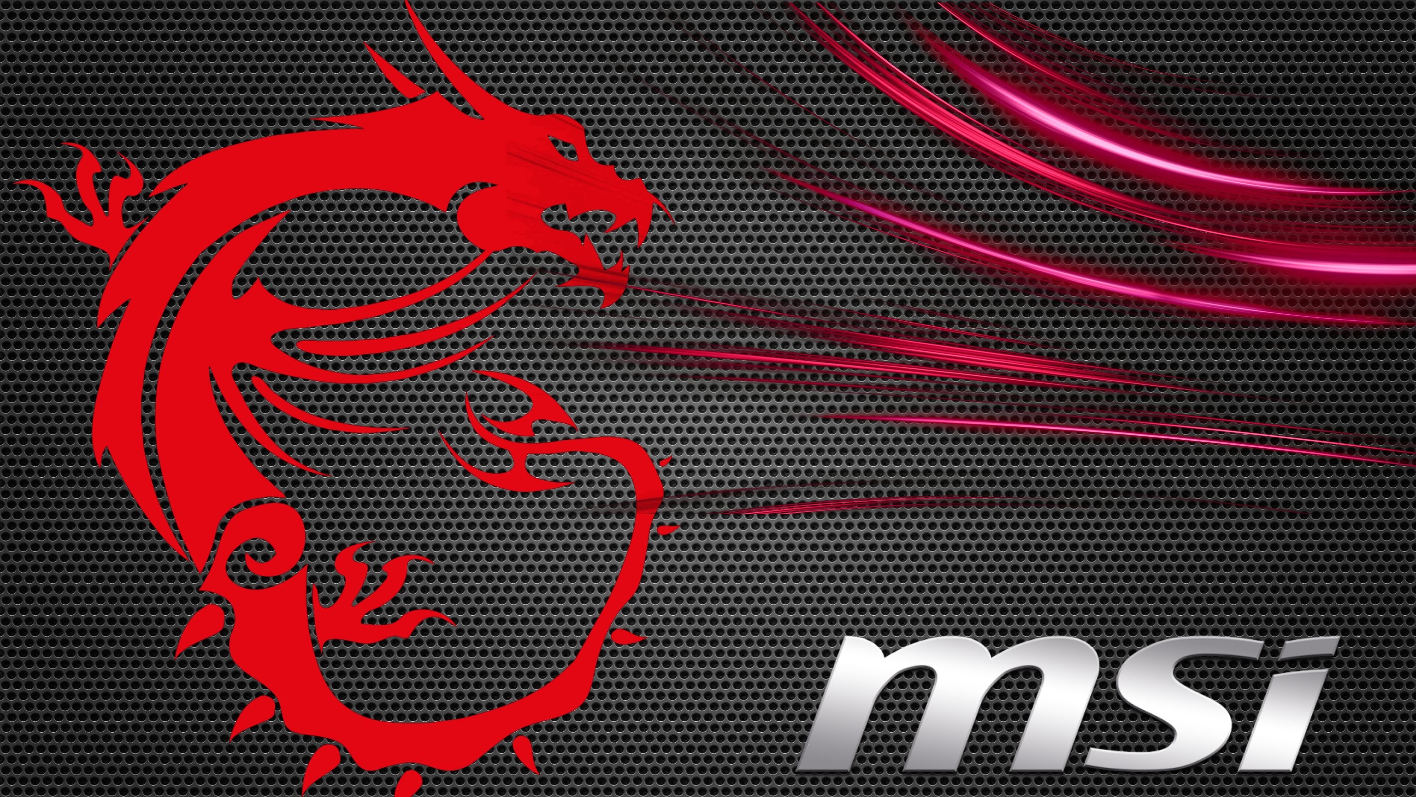 MSI, Drago rosso, Scie luminose, 2K, sfondo desktop