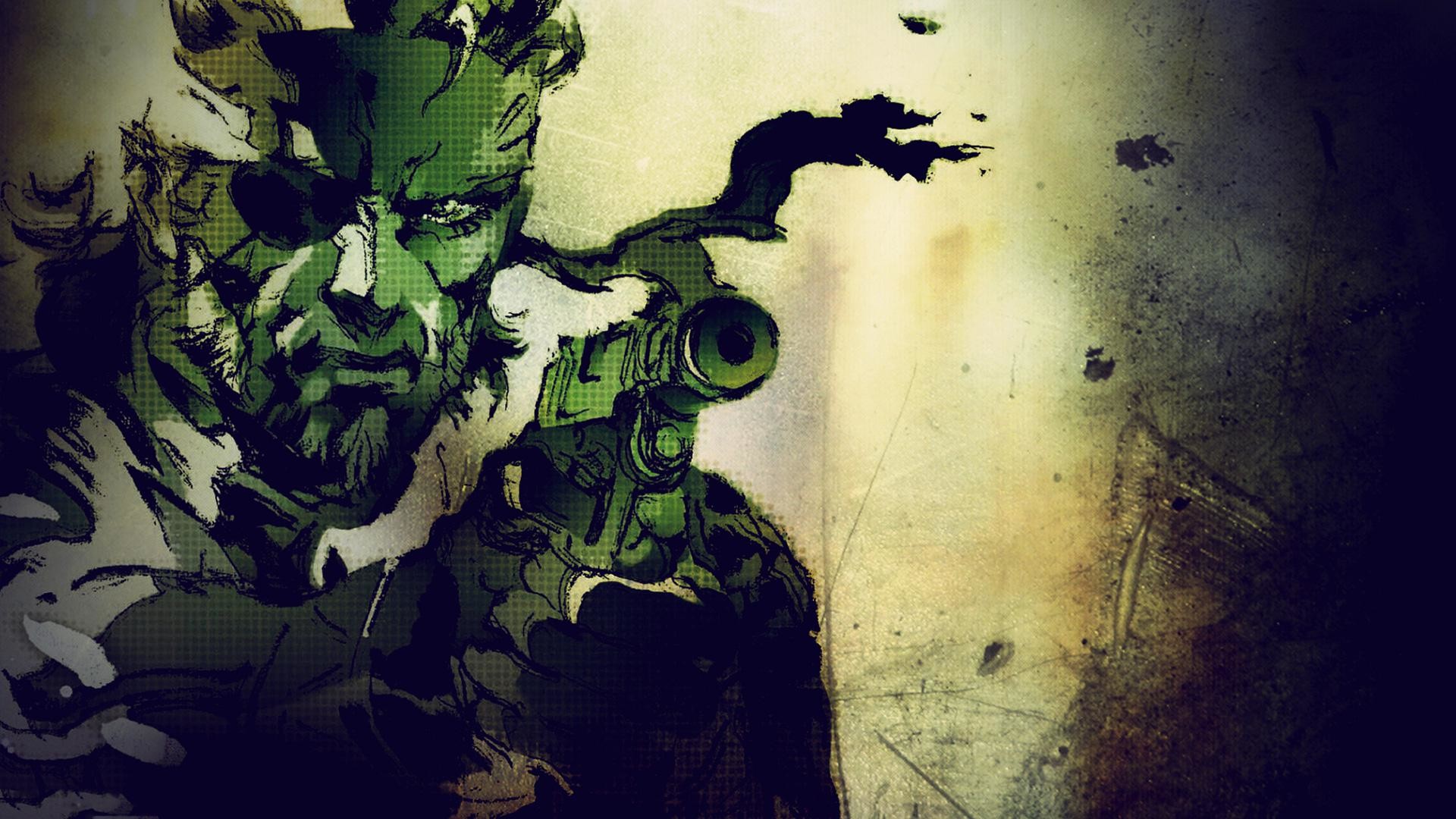 Solid Snake, Metal Gear Solid, Yoji Shinkawa, Pistola, Arte digitale, sfondo per portatile