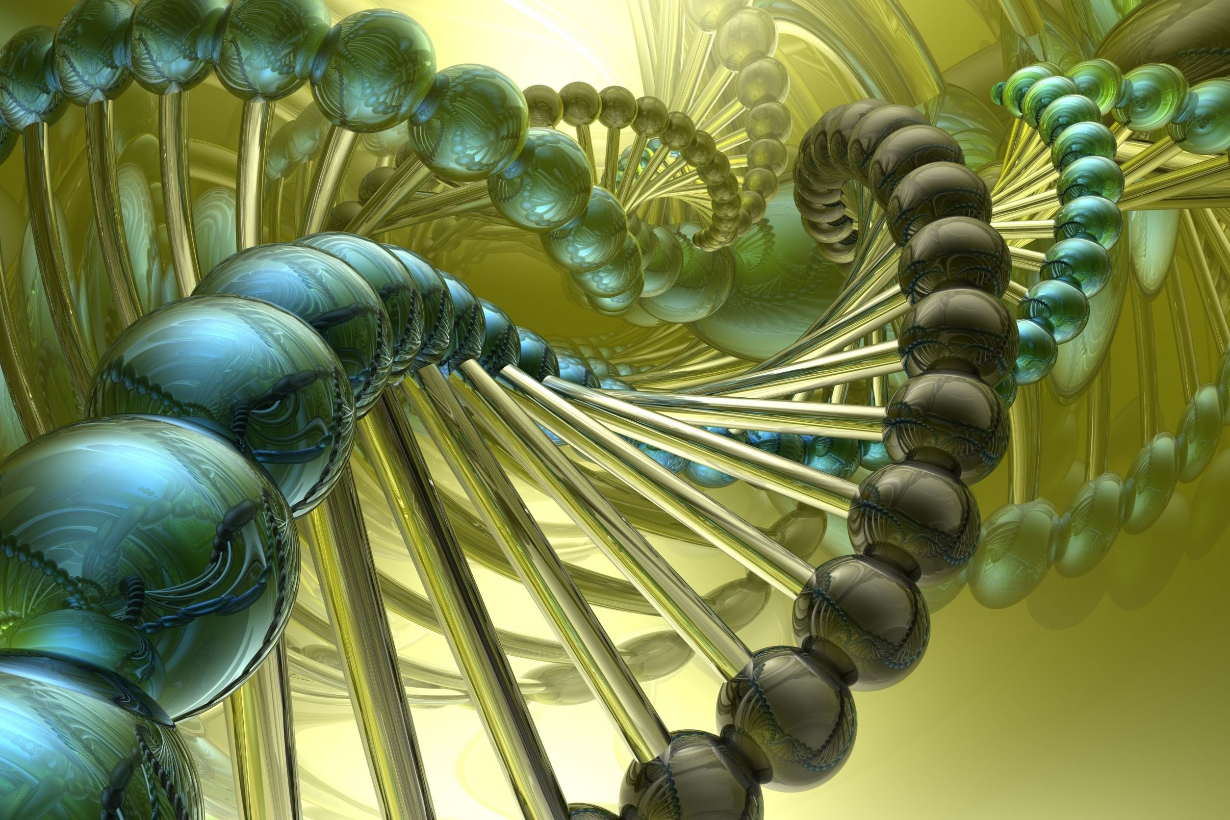 DNA, Doppia elica, Sfere, Rendering 3D, Full HD, sfondo desktop