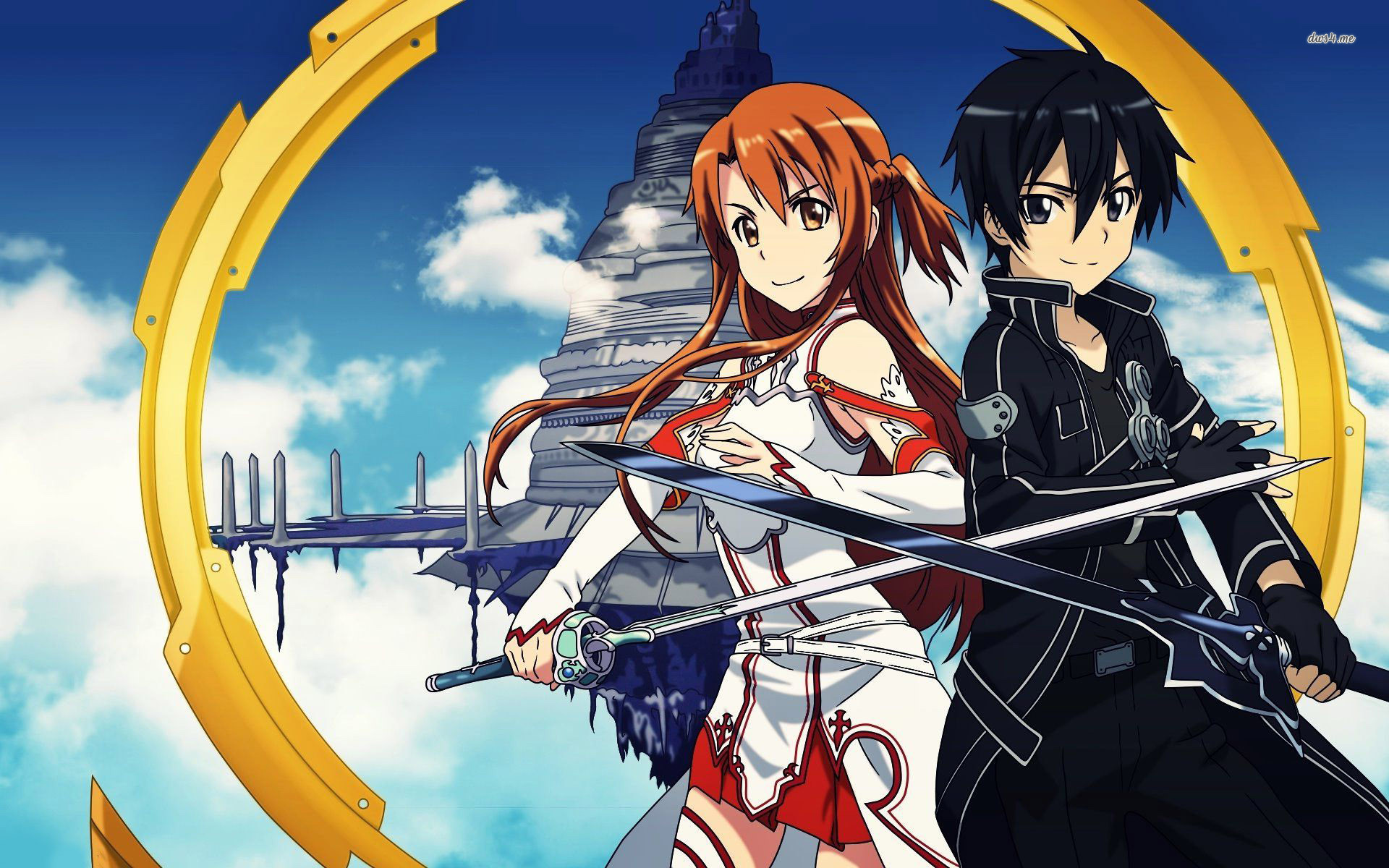 Asuna, Kirito, Aincrad, Sword Art Online, Spade, 1920x1200, immagine di sfondo