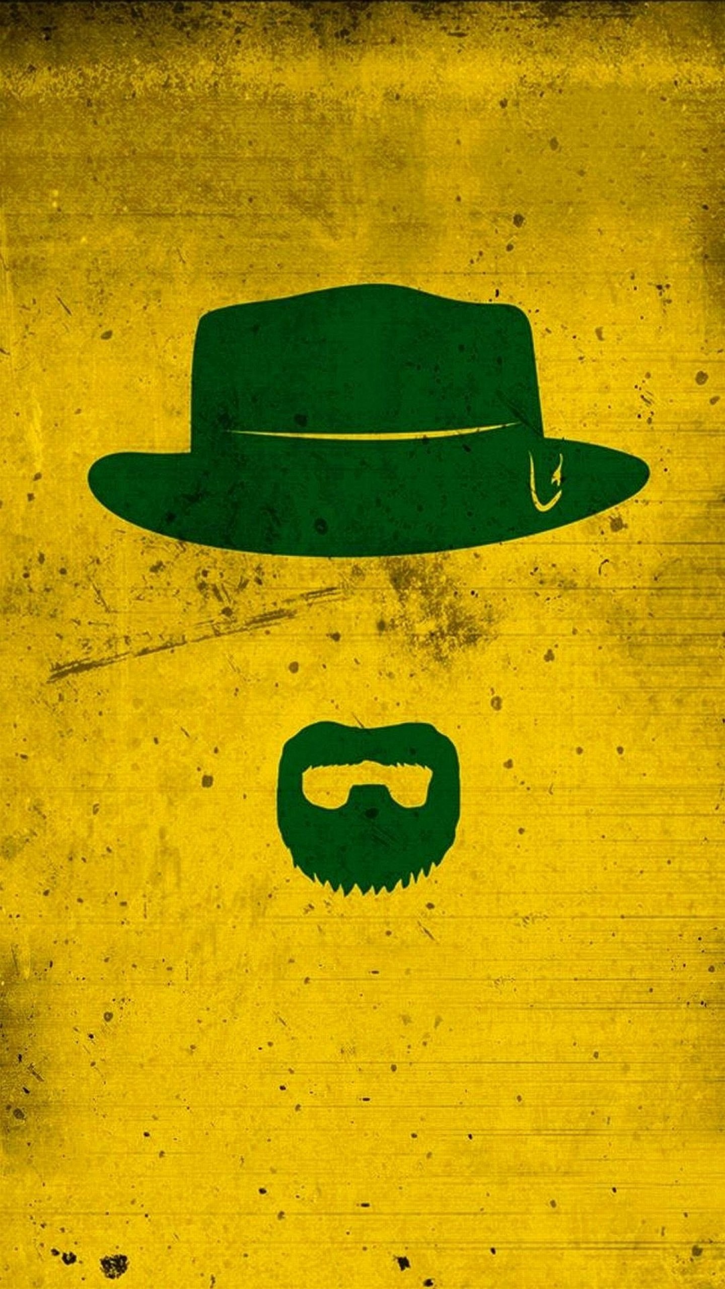 Heisenberg, Breaking Bad, Minimalista, Sfondo giallo, schermata di blocco iPhone