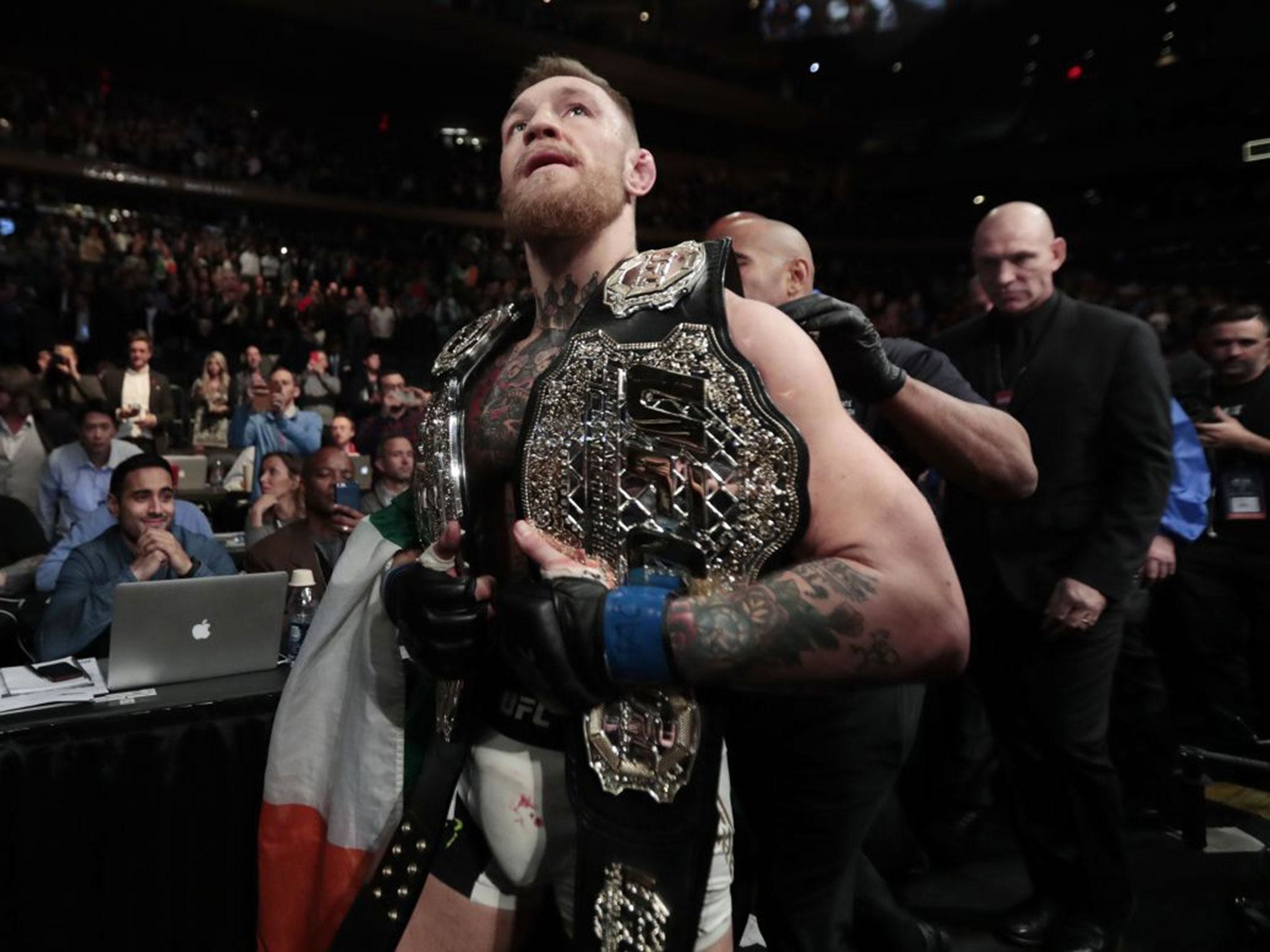 Conor McGregor, Cinture UFC, Campione, Arena, sfondo per iPad e tablet