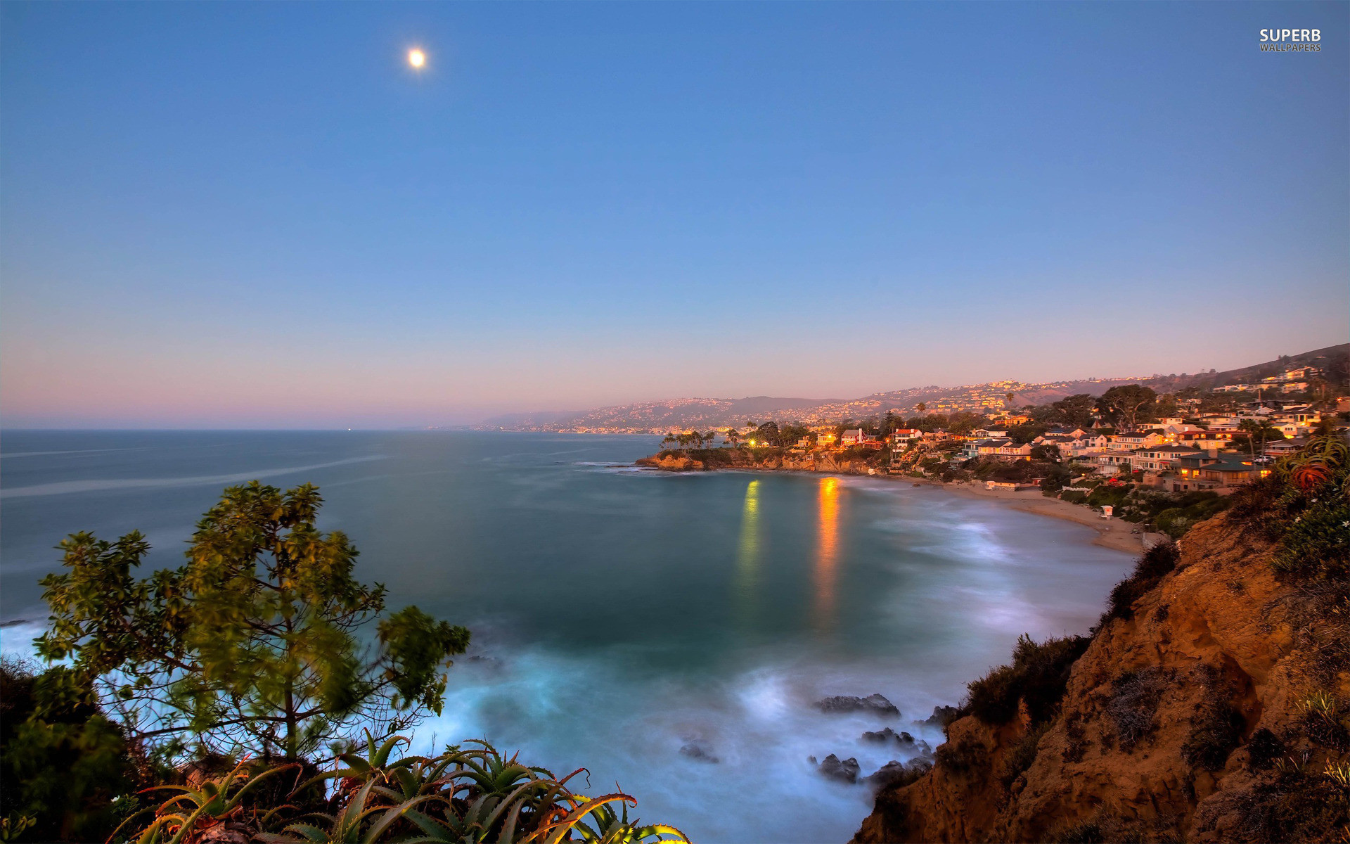 Laguna Beach, California, Baia, Crepuscolo, Costa, 1920x1200, sfondo per PC