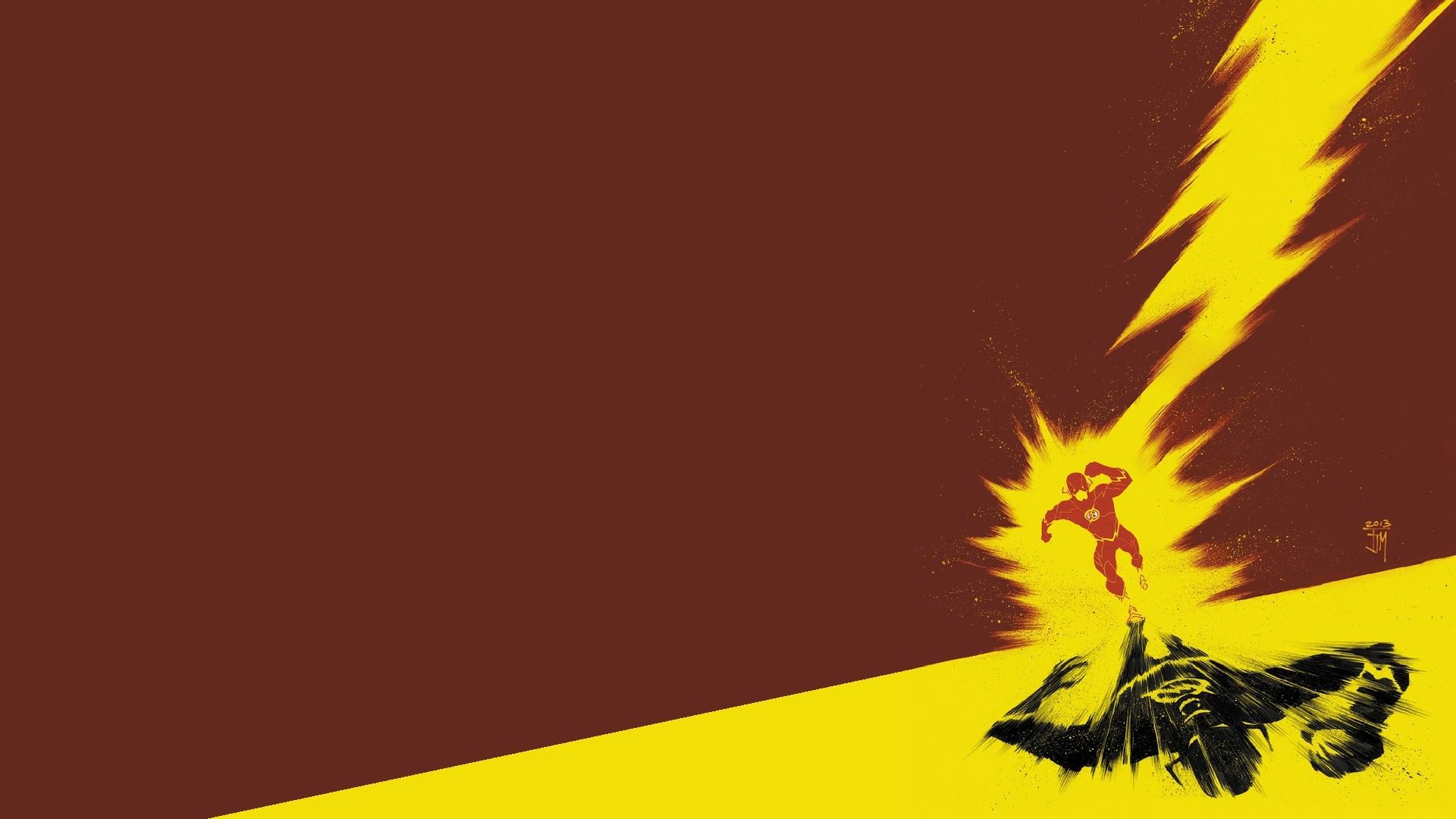 Flash, Minimalismo, Fulmine, Silhouette, 1920x1080, sfondo per PC