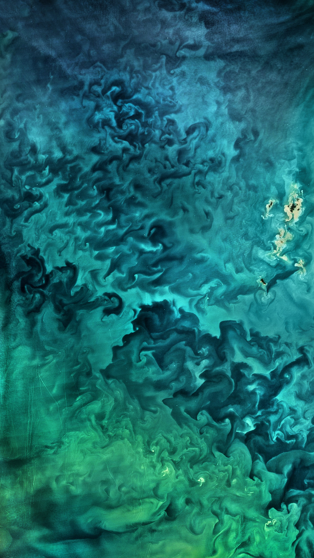 Veduta aerea, Oceano, Turchese, Texture, schermata Home iPhone 4K