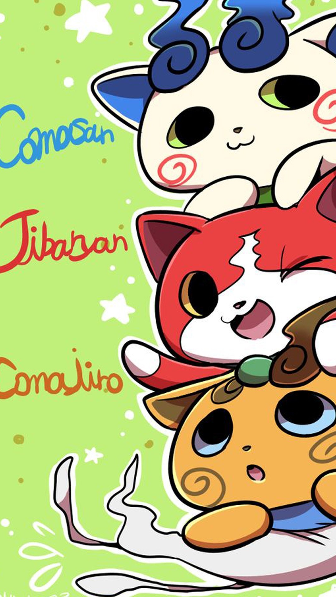 Jibanyan, Yo-kai Watch, Komasan, Anime, Full HD, sfondo per iPhone e Android