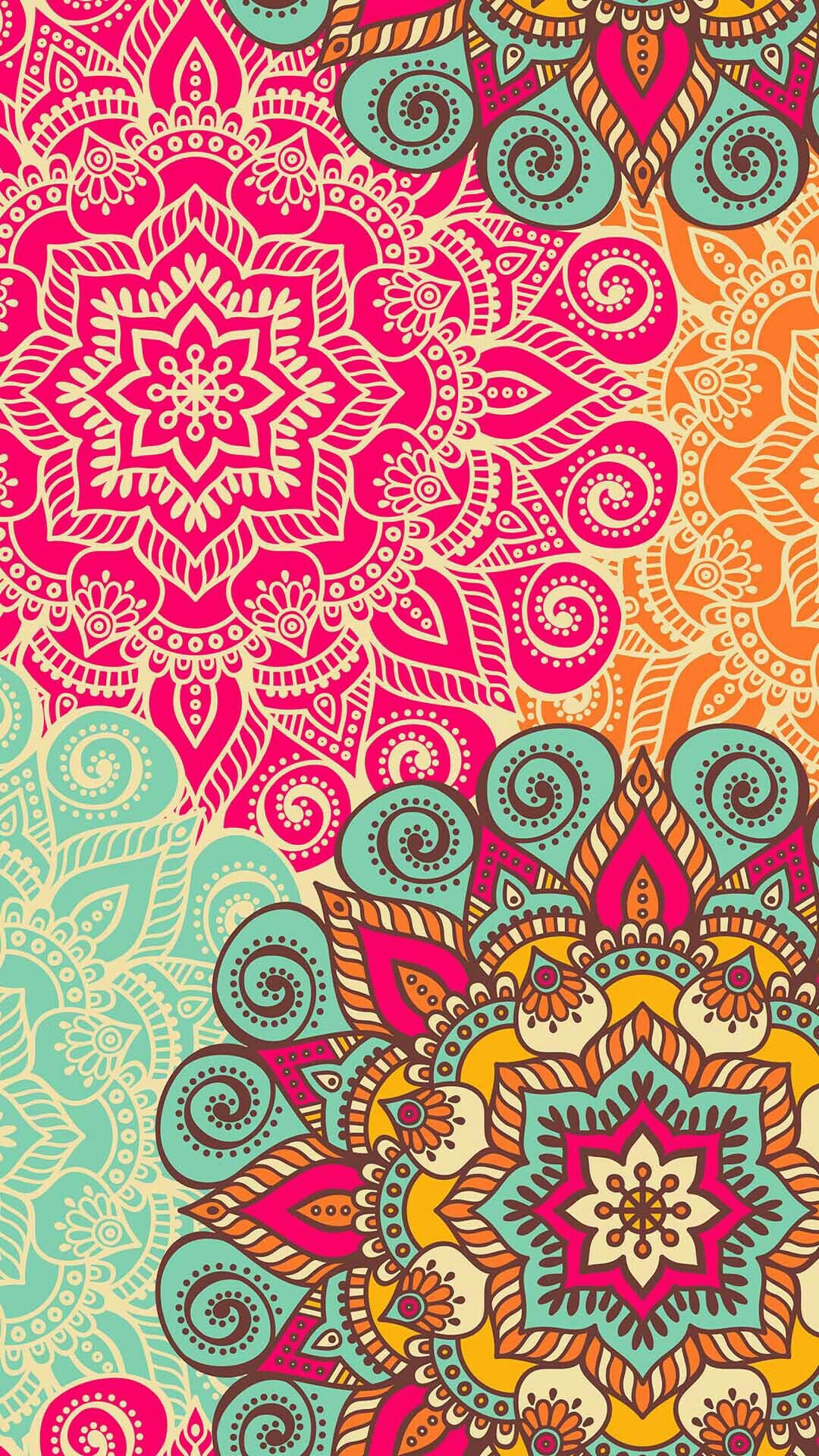 Mandala, Paisley, Colori vivaci, Verticale, sfondo per iPhone e Android