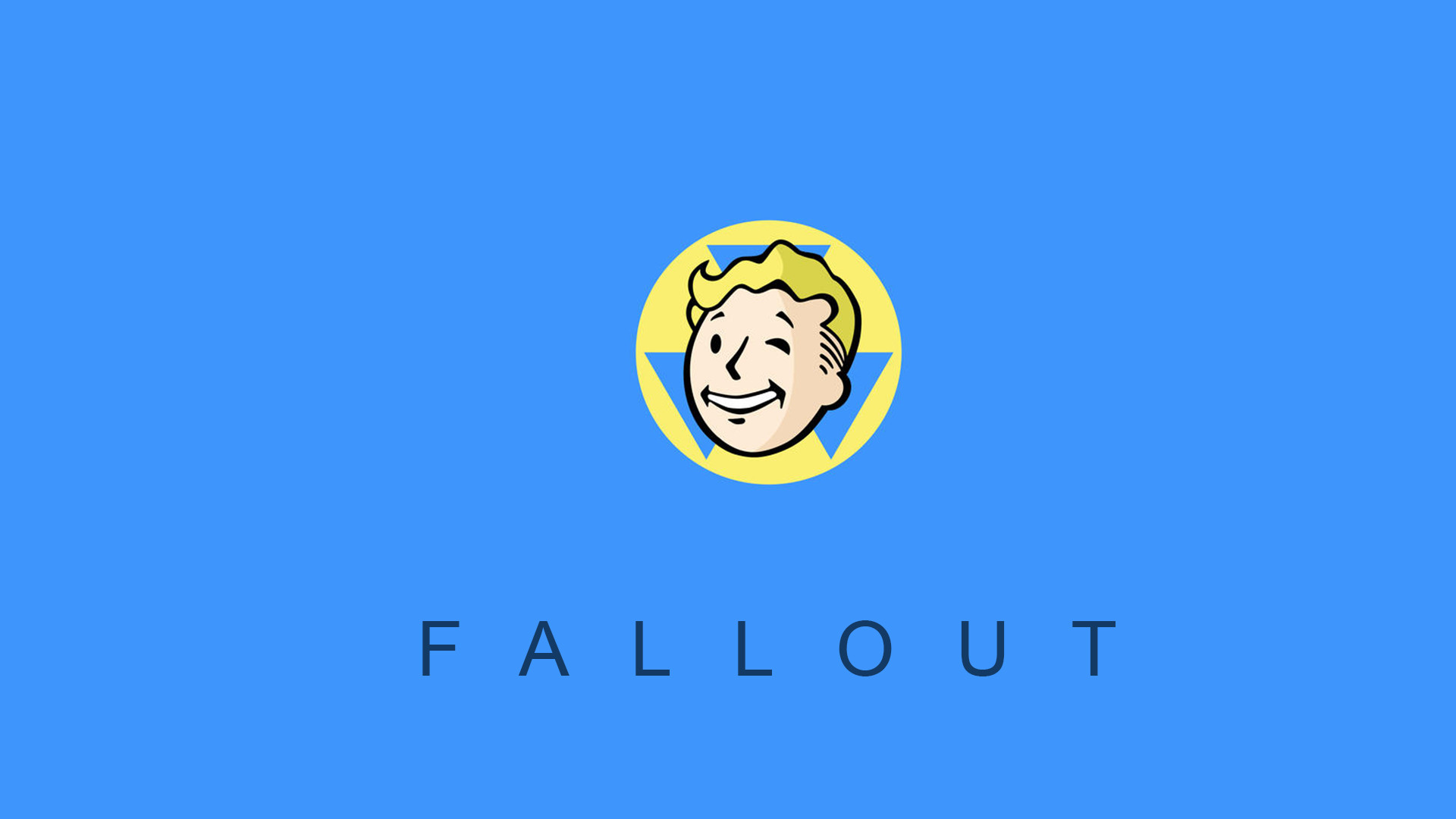 Vault Boy, Fallout, Logo, Sfondo blu, Full HD, wallpaper per PC