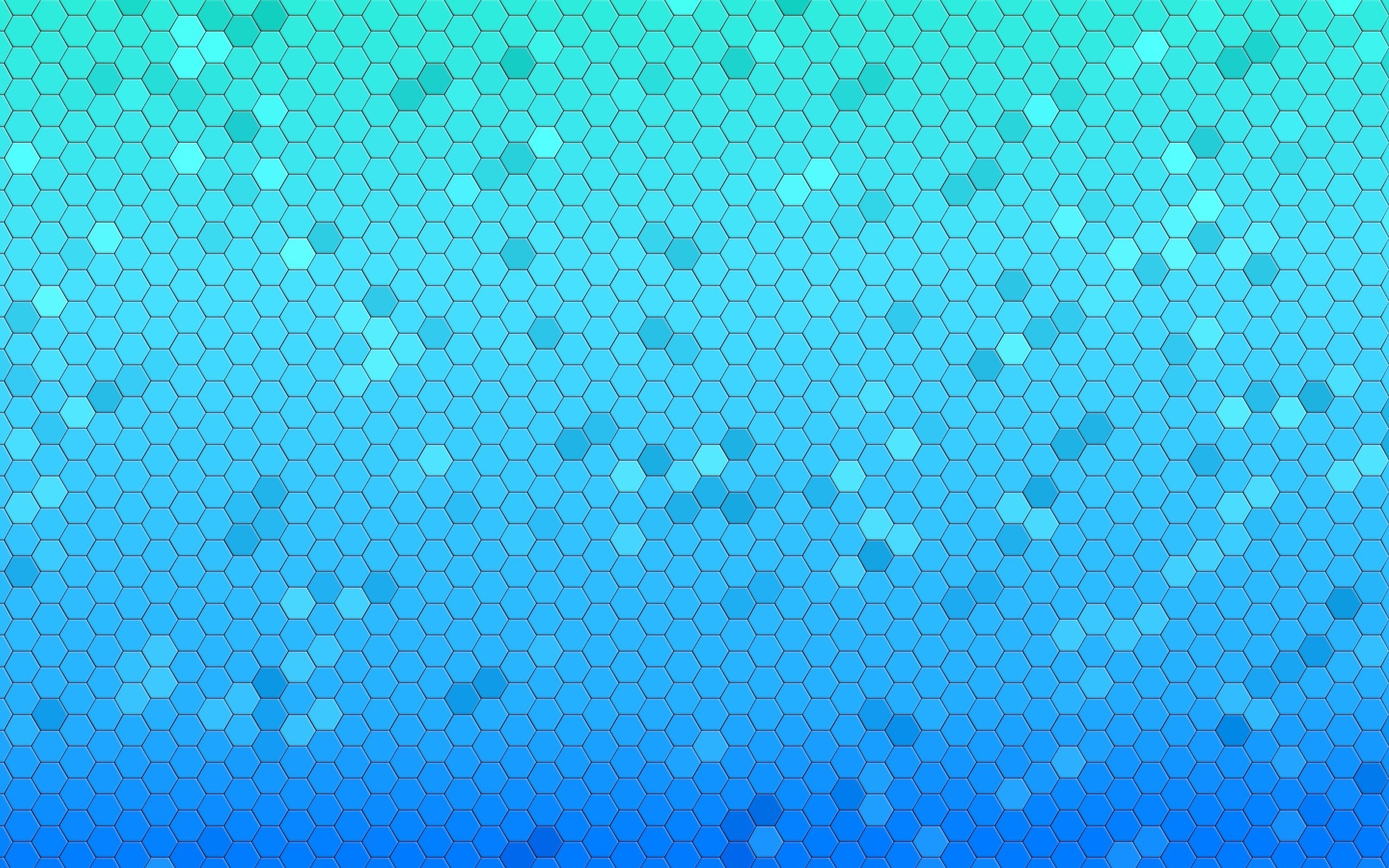 Azzurro, Esagoni, Nido d'ape, Turchese, Geometrico, 2K, sfondo per portatile