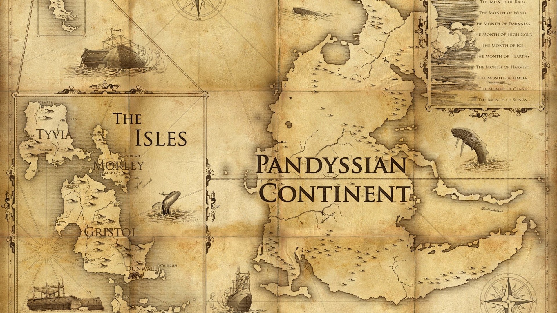 Dishonored, Isole, Continente Pandyssiano, Mappa, Pergamena, Full HD, sfondo per portatile