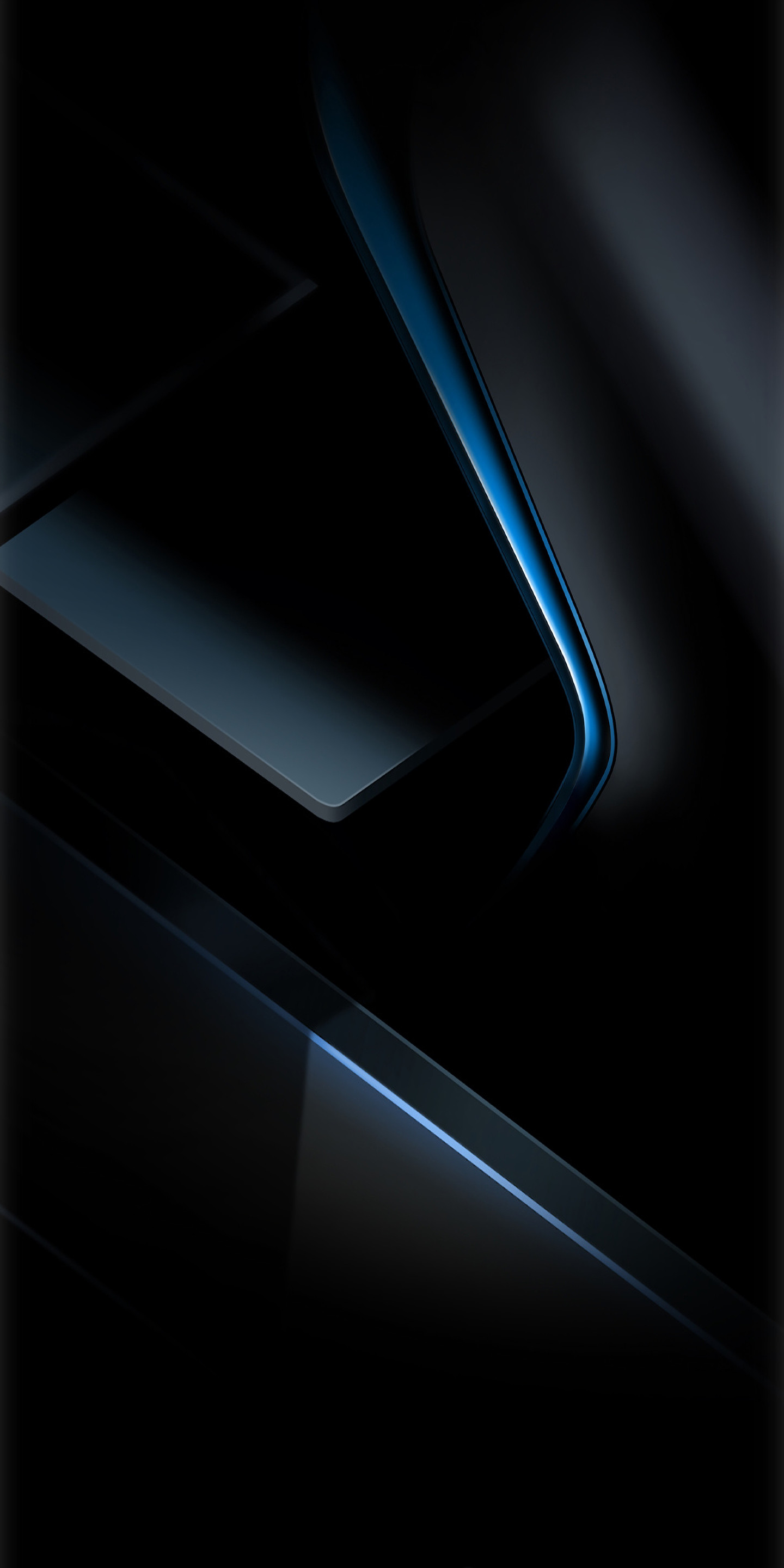 Astratto, Forme geometriche, Nero, Linee blu, sfondo Samsung S8