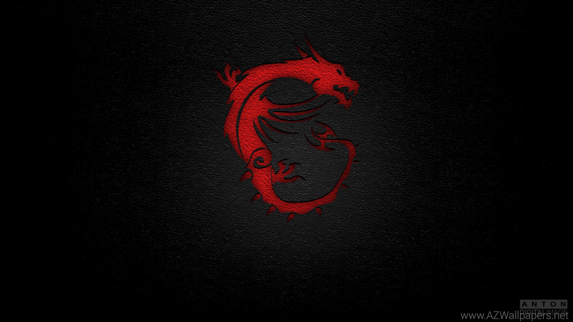 MSI, Drago rosso, Sfondo nero, Full HD, wallpaper desktop