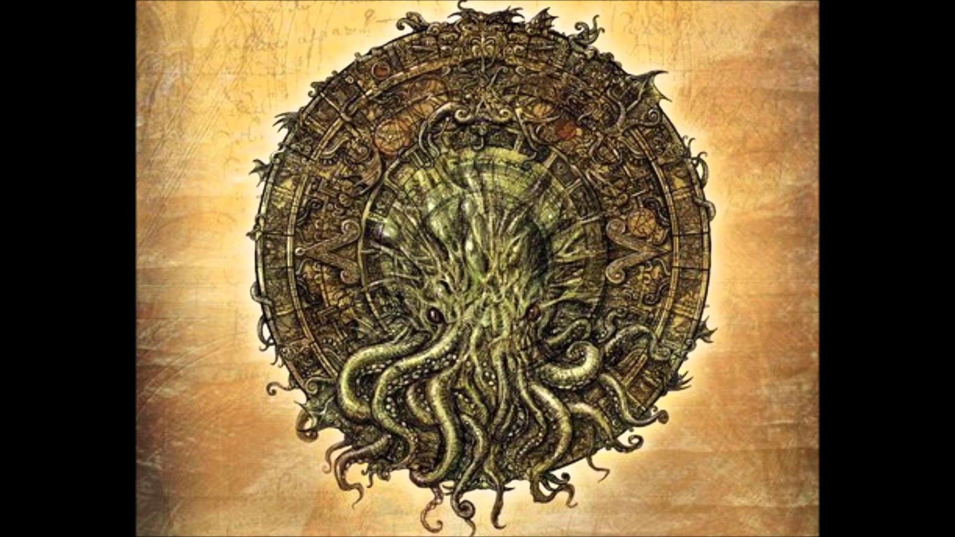 Cthulhu, Medaglione, Tentacoli, Pergamena, Full HD, wallpaper desktop