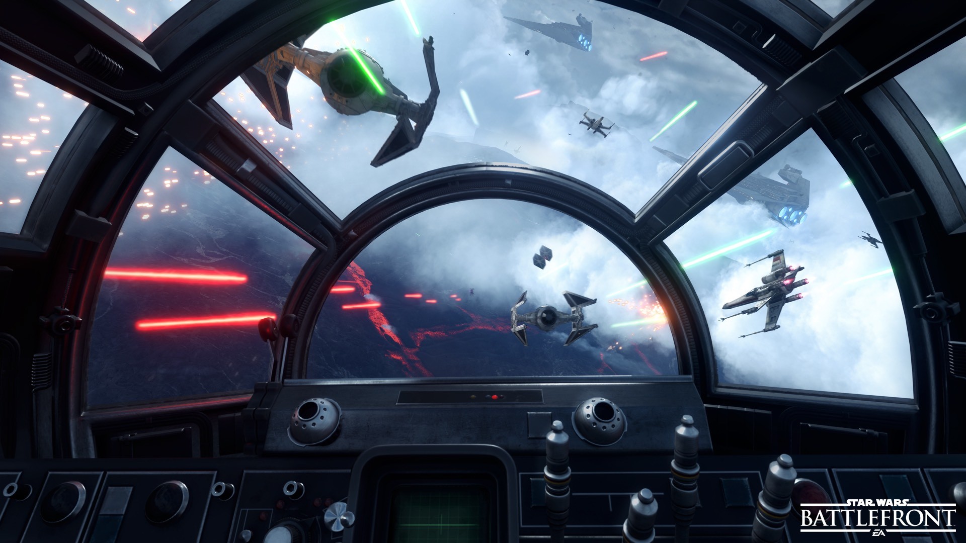 Star Wars Battlefront, Millennium Falcon, Cabina di pilotaggio, TIE fighter, sfondo Full HD