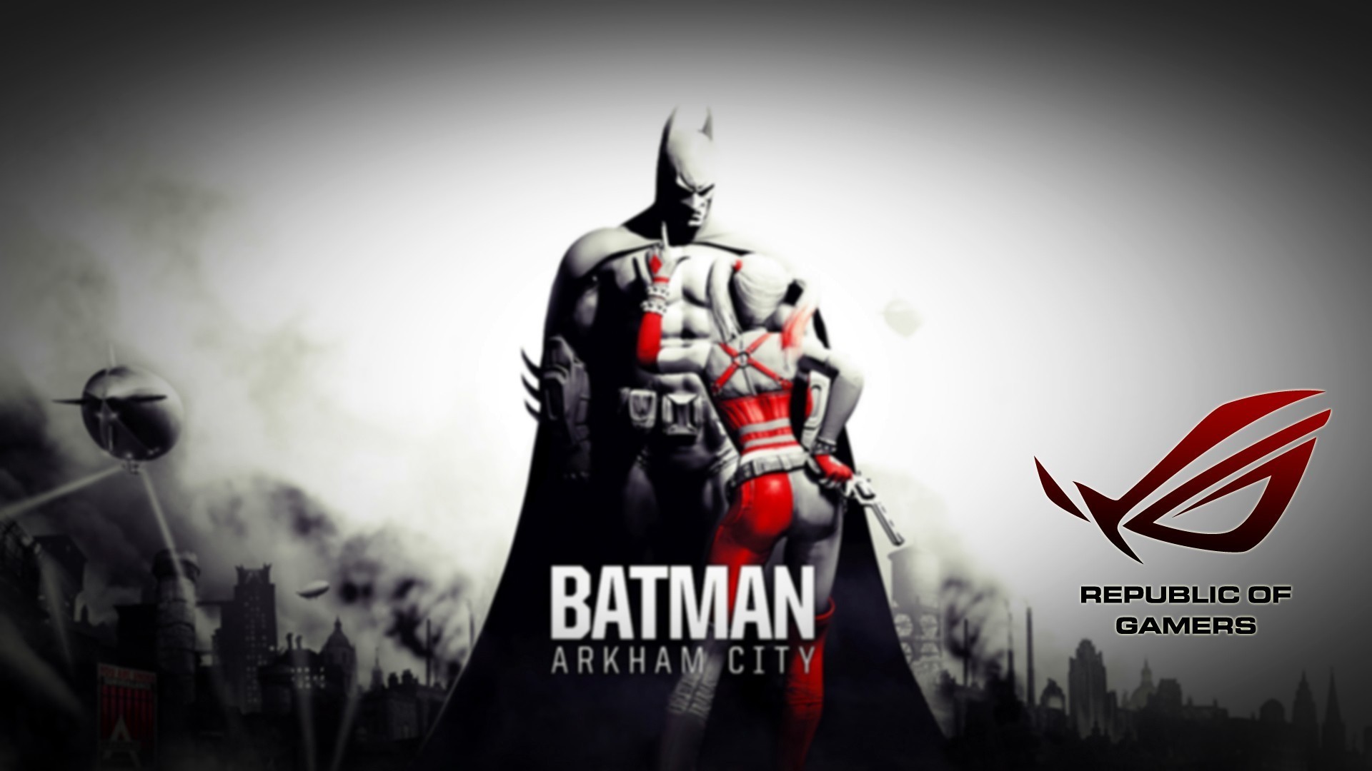 Asus ROG, Batman: Arkham City, Batman, Harley Quinn, 1920x1080, sfondo per PC