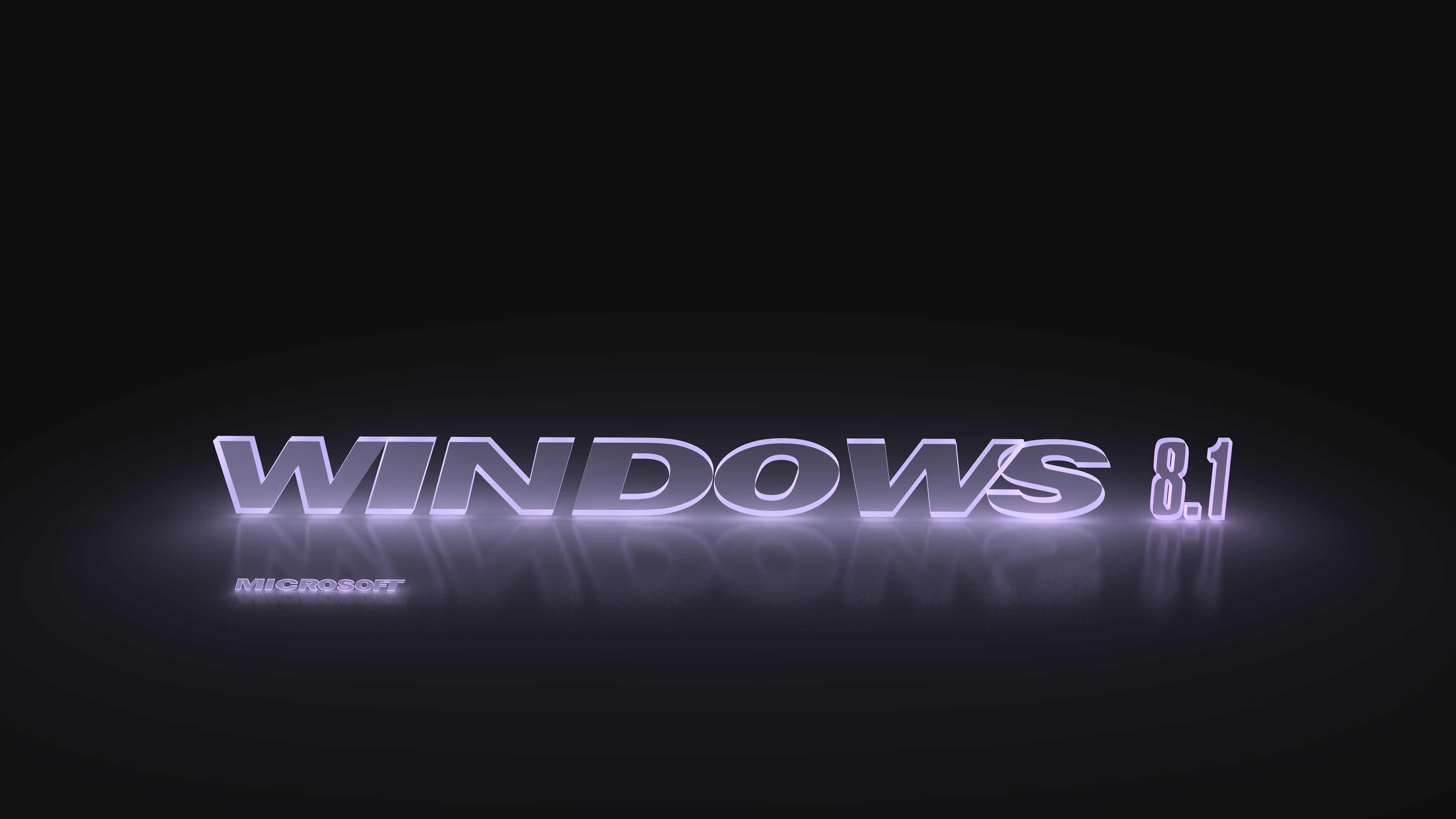 Windows 8.1, Microsoft, Scritta luminosa, Sfondo nero, 4K, wallpaper desktop