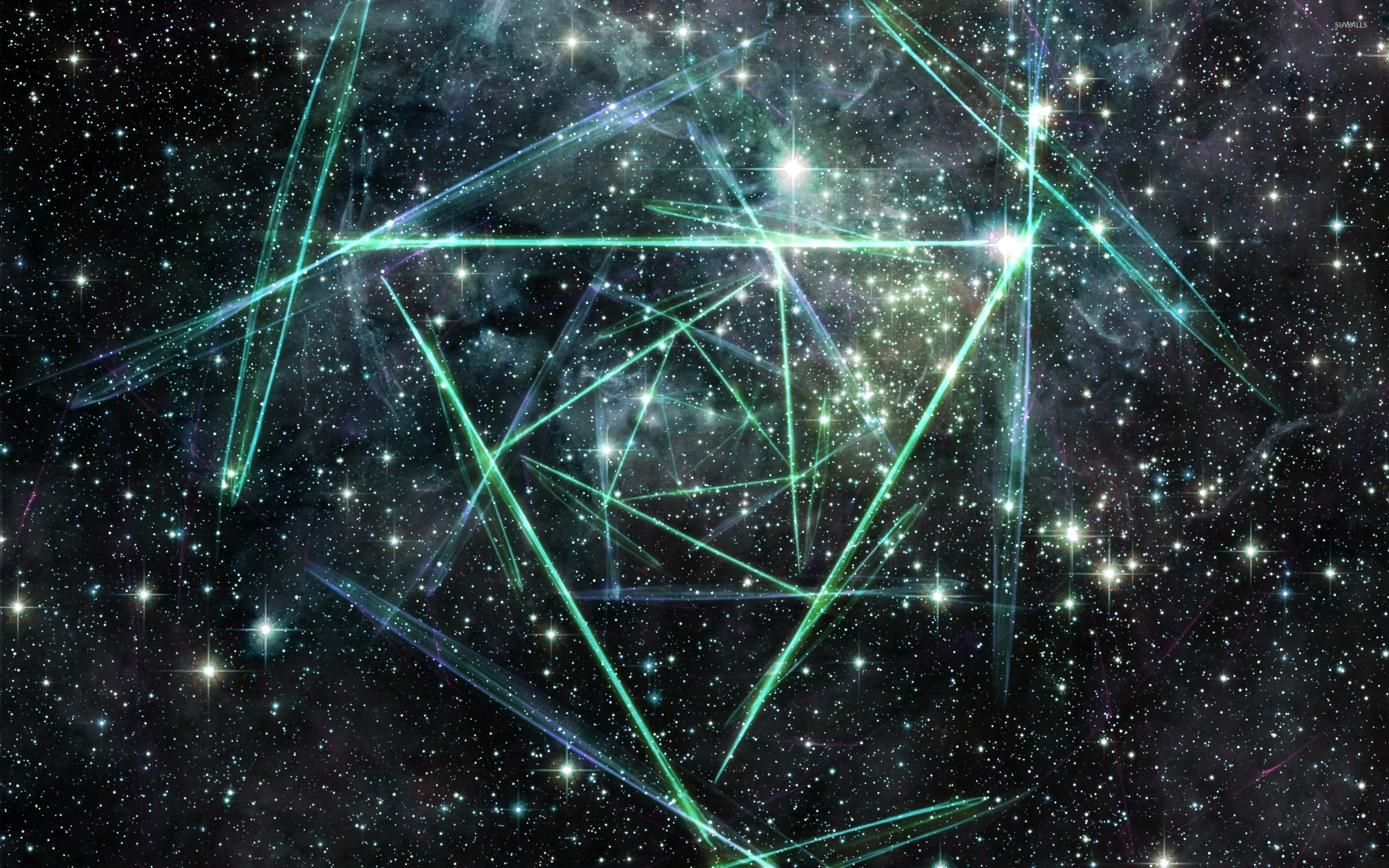 Costellazioni, Linee luminose, Stelle, Astratto, 16:10 2K, sfondo widescreen