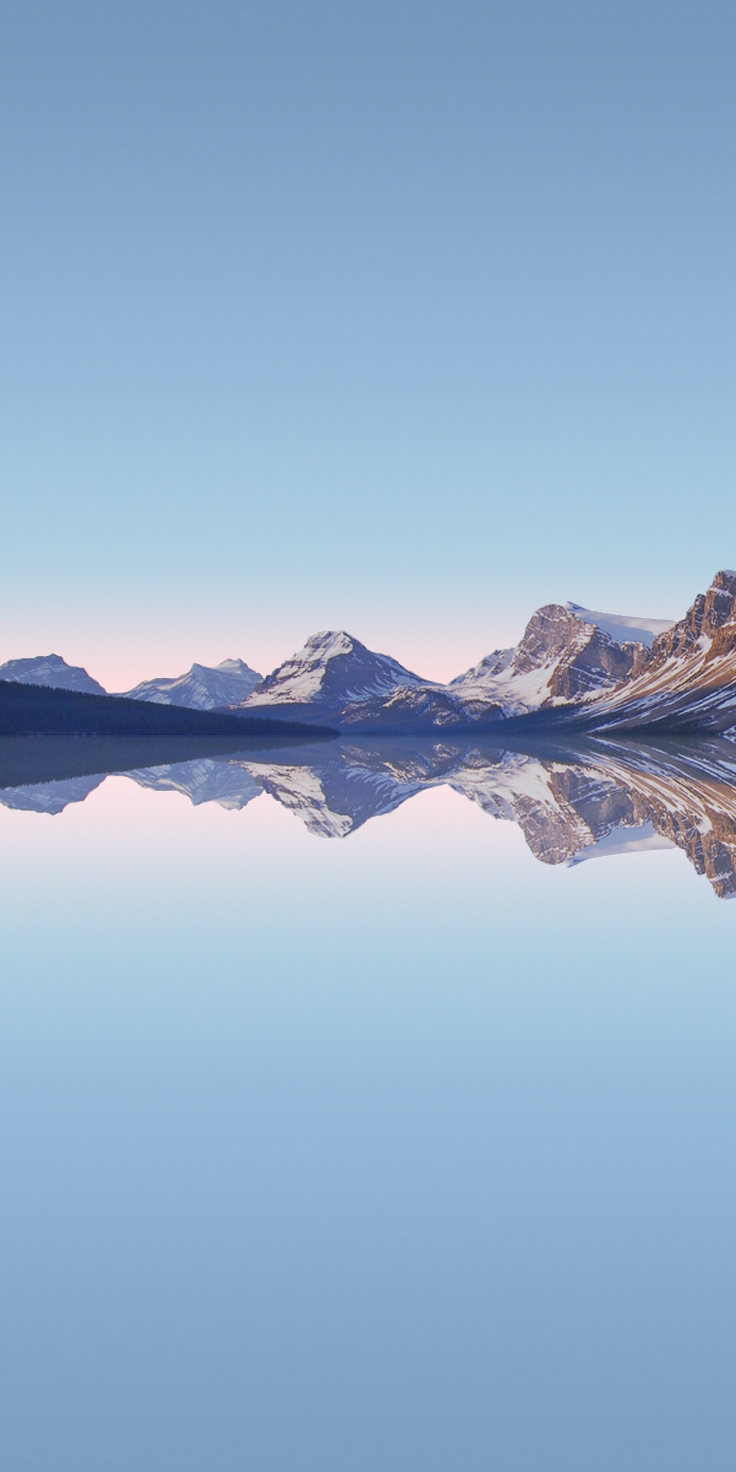 Montagne, Lago, Riflesso, Azzurro, QHD+, wallpaper per smartphone